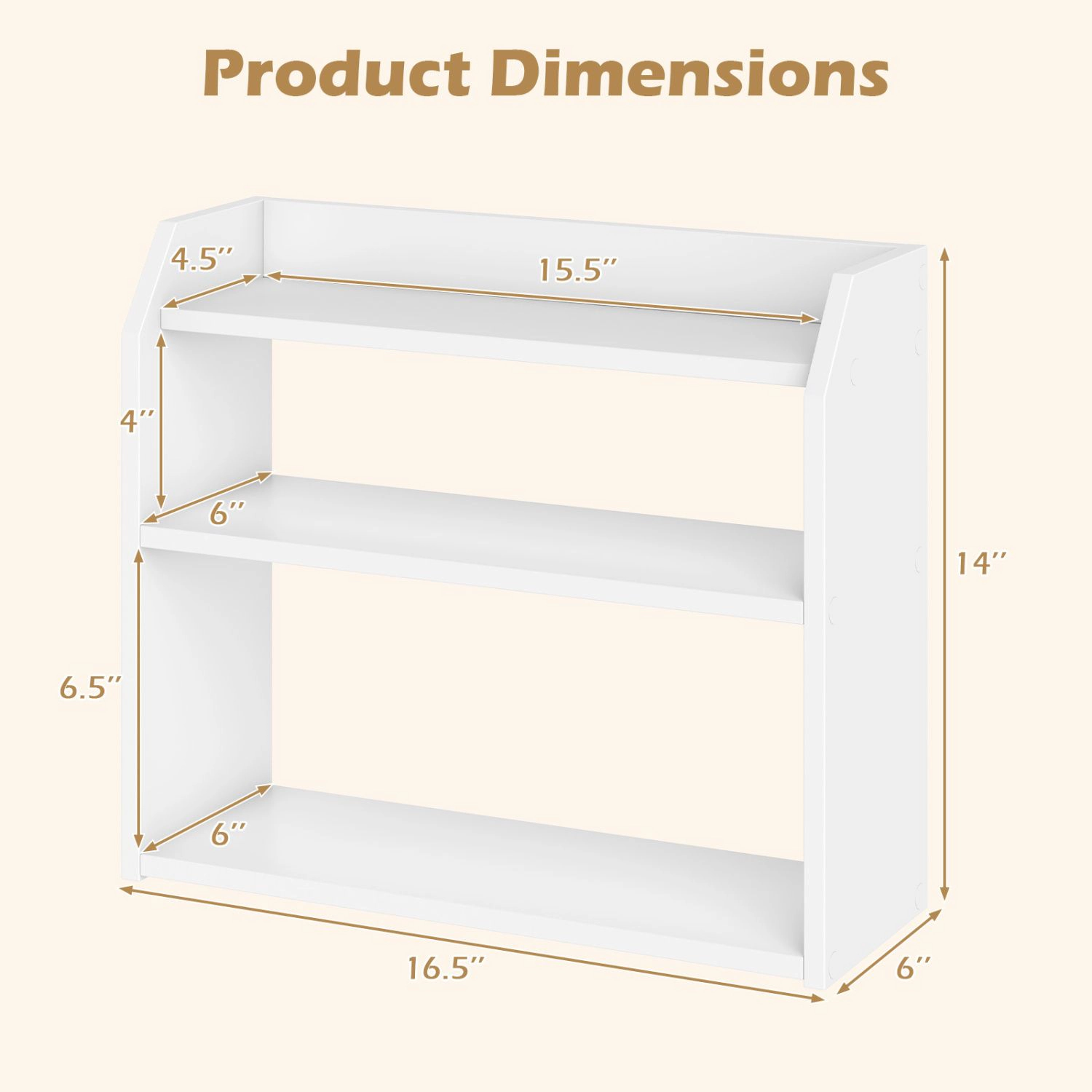 SlickBlue 3 Tier Desktop Bookshelf Organizer with Wooden Storage Shelves