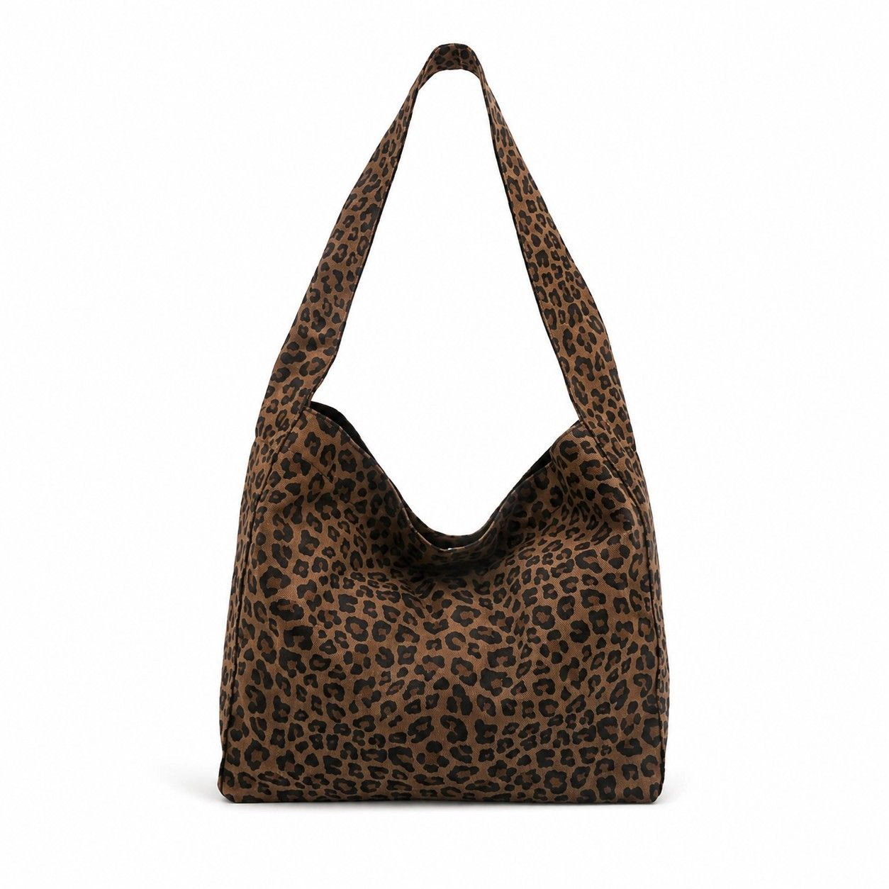 Alilang Women's Leopard Print Fabric Tote Bag Soft Shoulder Bag with Magnetic Snap Closure