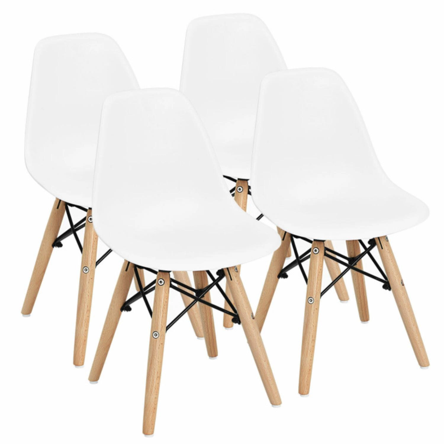 Hivvago 4 Pcs Children Chair Set Medieval Style Dining Chairs With Wood Legs