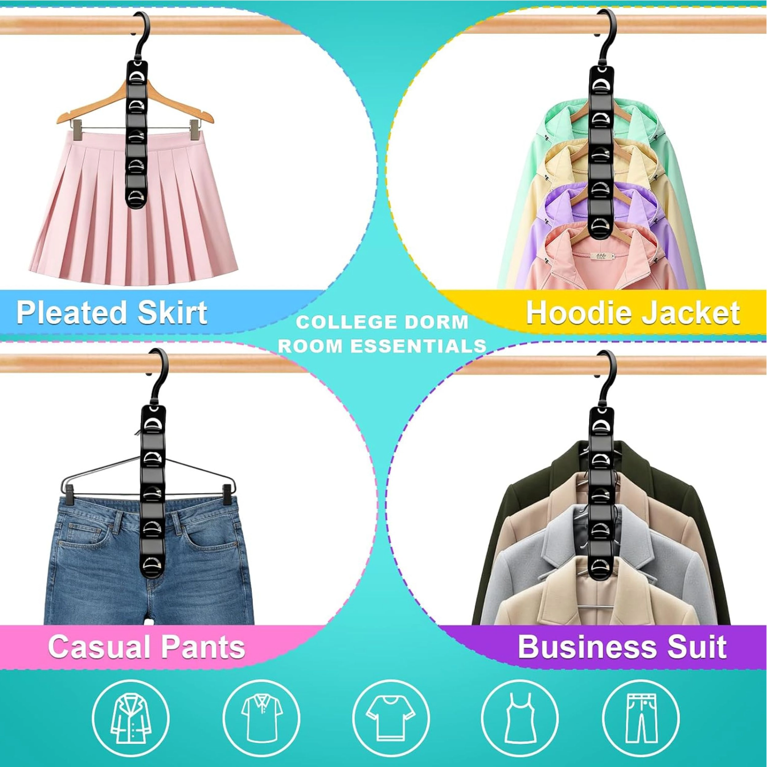 Stock Preferred Space Saving Closet Organizer Hangers for Thick Clothes and Dorm Storage