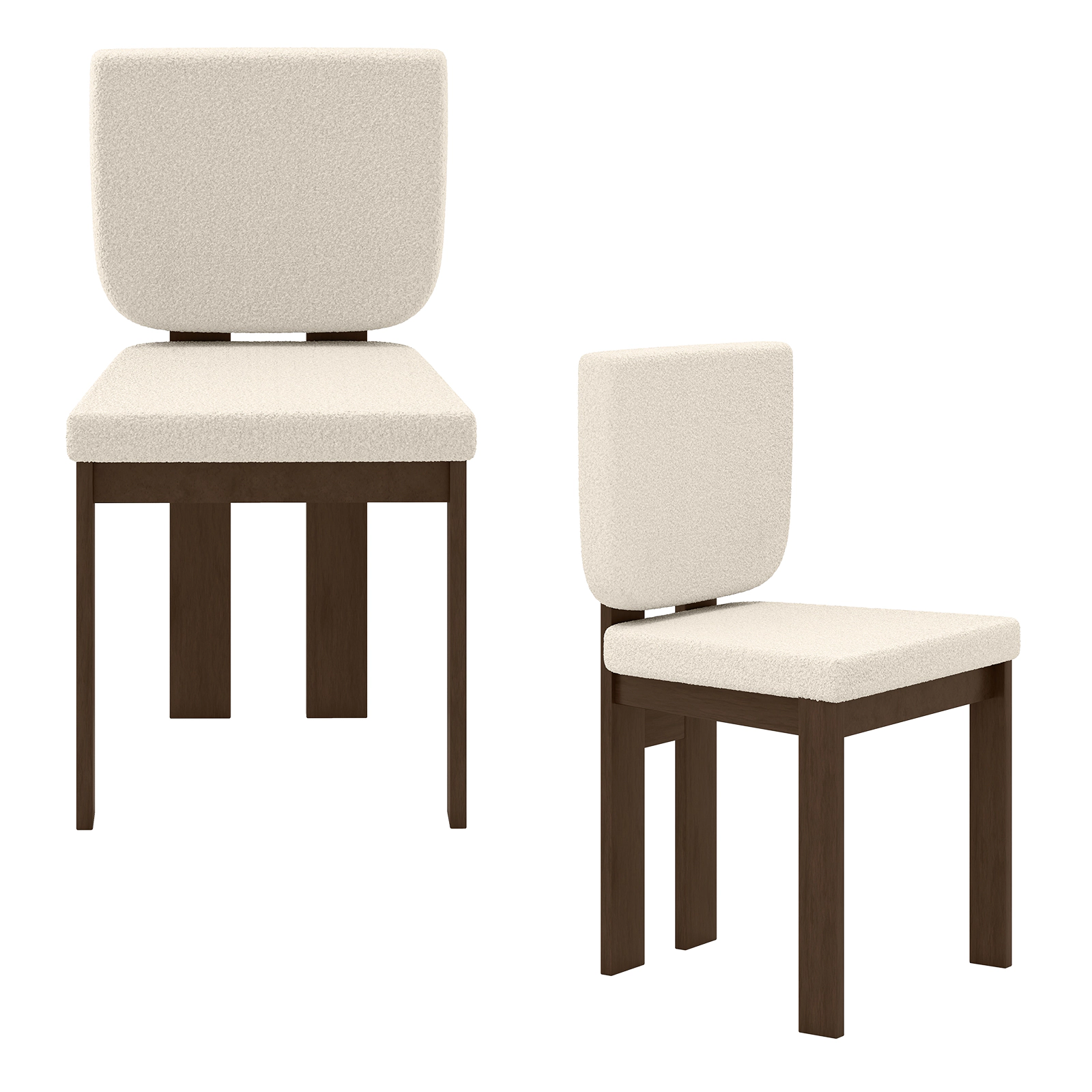 LJG Wooden Dining Chair Set of 2 with Rubber Wood Leg for Home Office Living Room