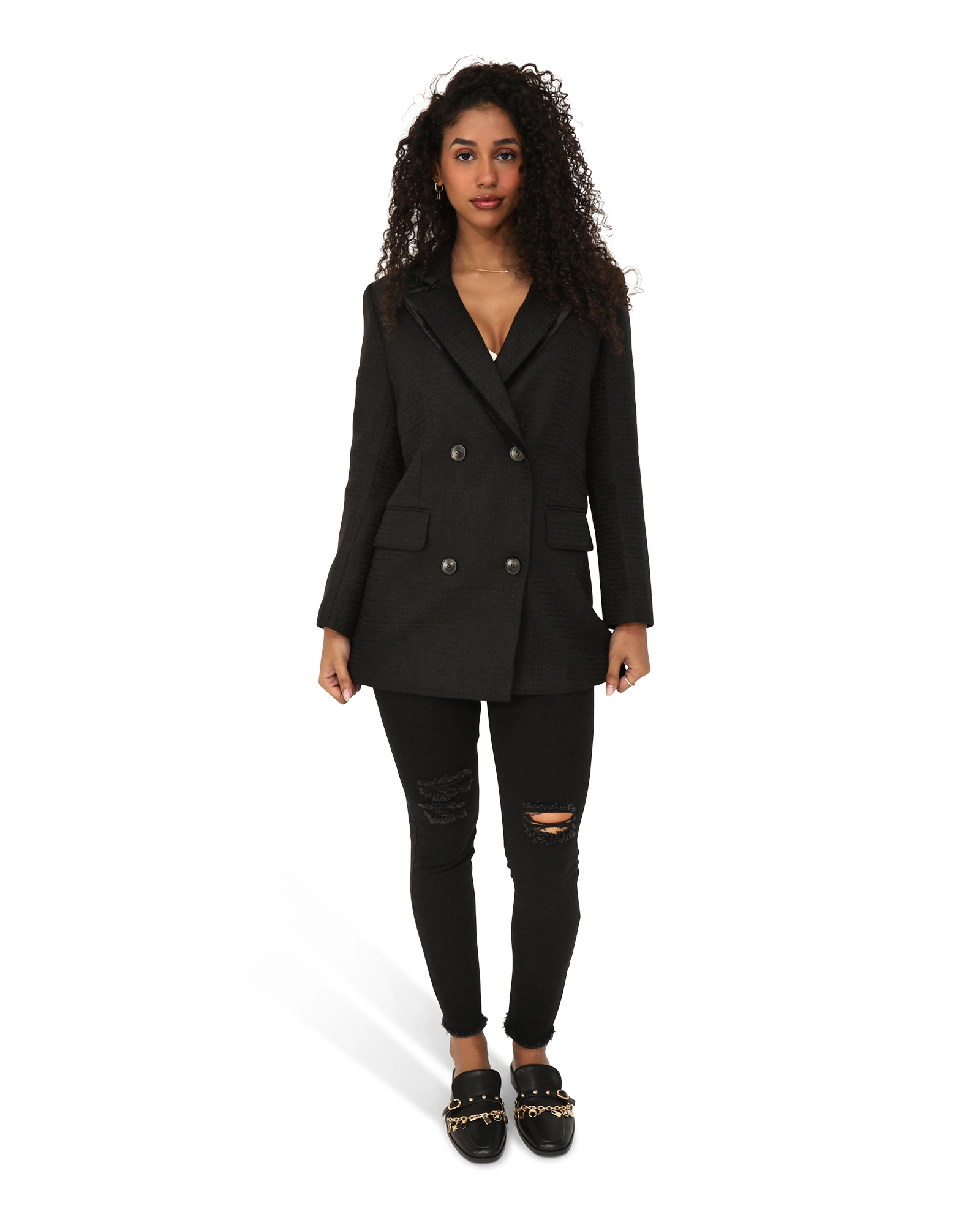 Belle & Bloom Womens Because Of You Trimmed Blazer