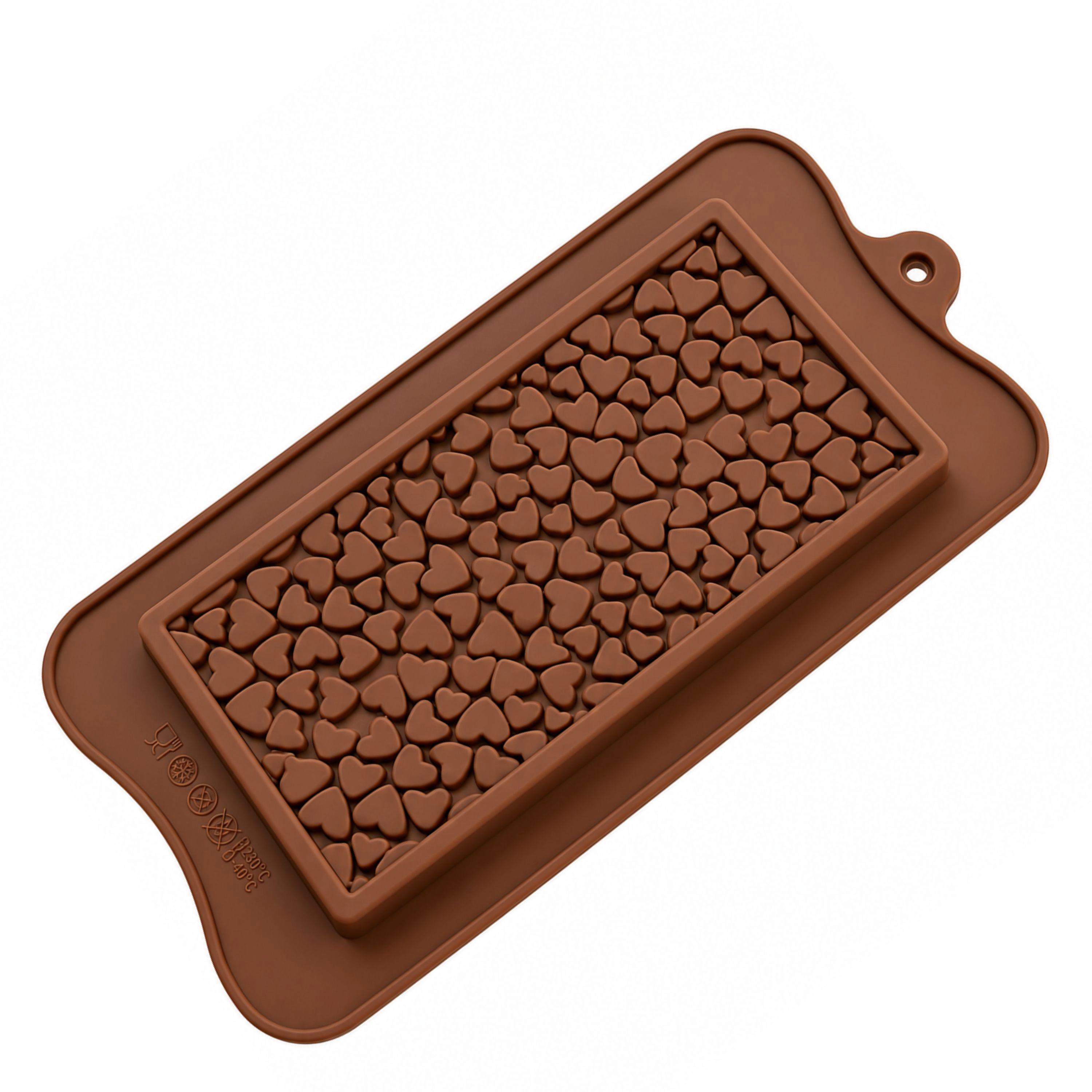Kitcheniva 4.2 x 8.7 Inch Silicone Heart Design Chocolate Bar Mold
