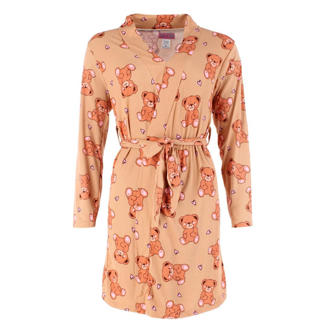 Love to Sleep Women's Teddybear Robe Lounge Set