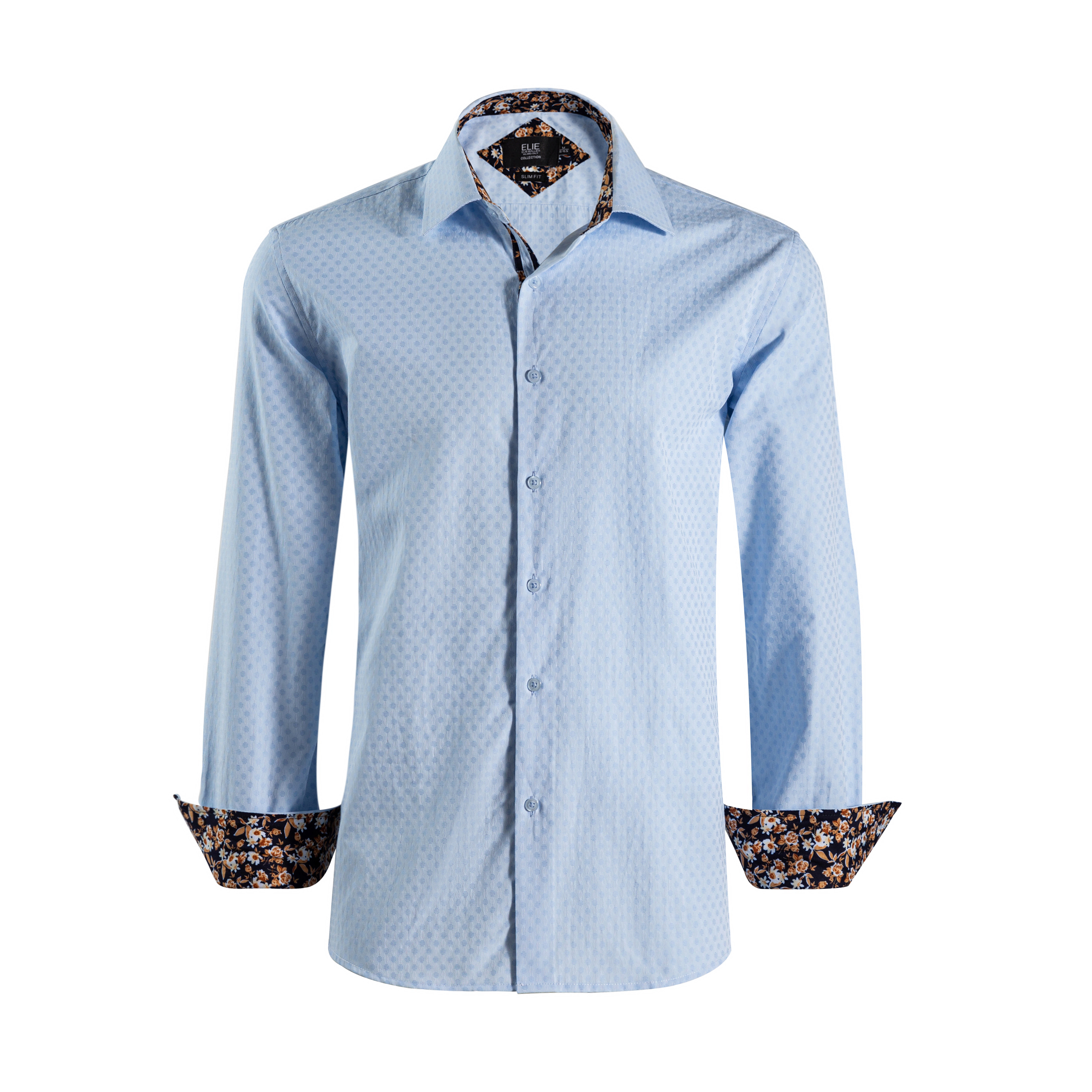 Elie Balleh Boys Slim Fit Jacquard Dot Shirt