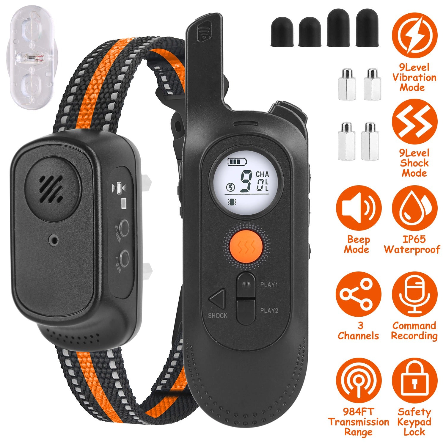 GBruno Waterproof 3-Channel Dog Training Collar