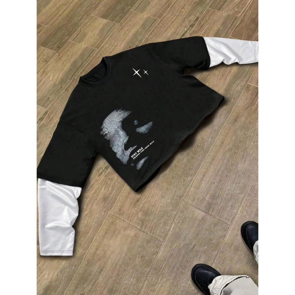 Enigma Meadows Round Neck Long Sleeve Graphic Print Casual T-Shirt