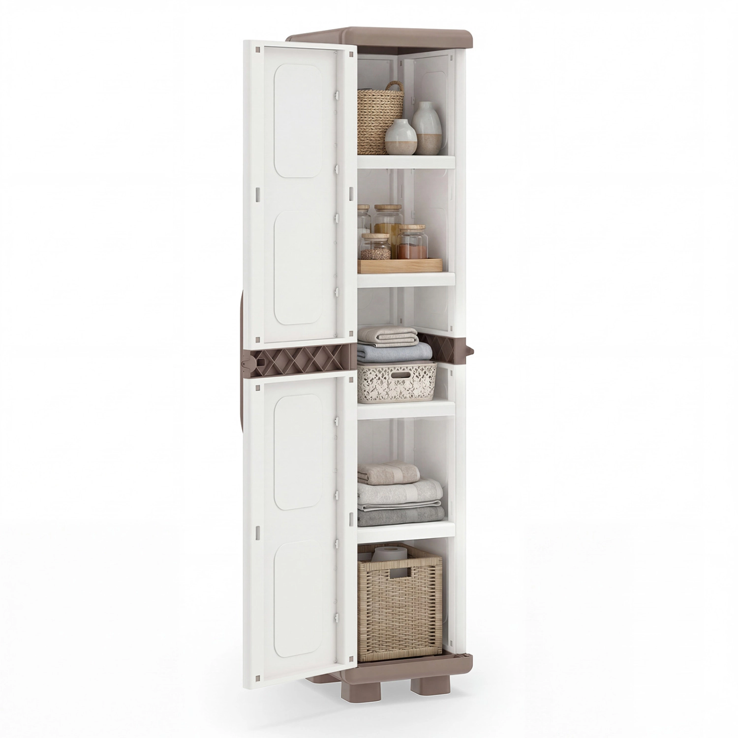 Glintex 70-Inch Slim PP Pantry Cabinet with 4 Adjustable Shelves