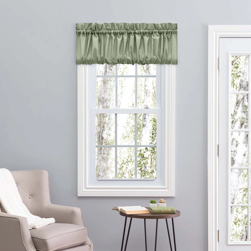 Ellis Stacey 1.5" Rod Pocket High Quality Fabric Solid Color Window Balloon Valance 60"x15