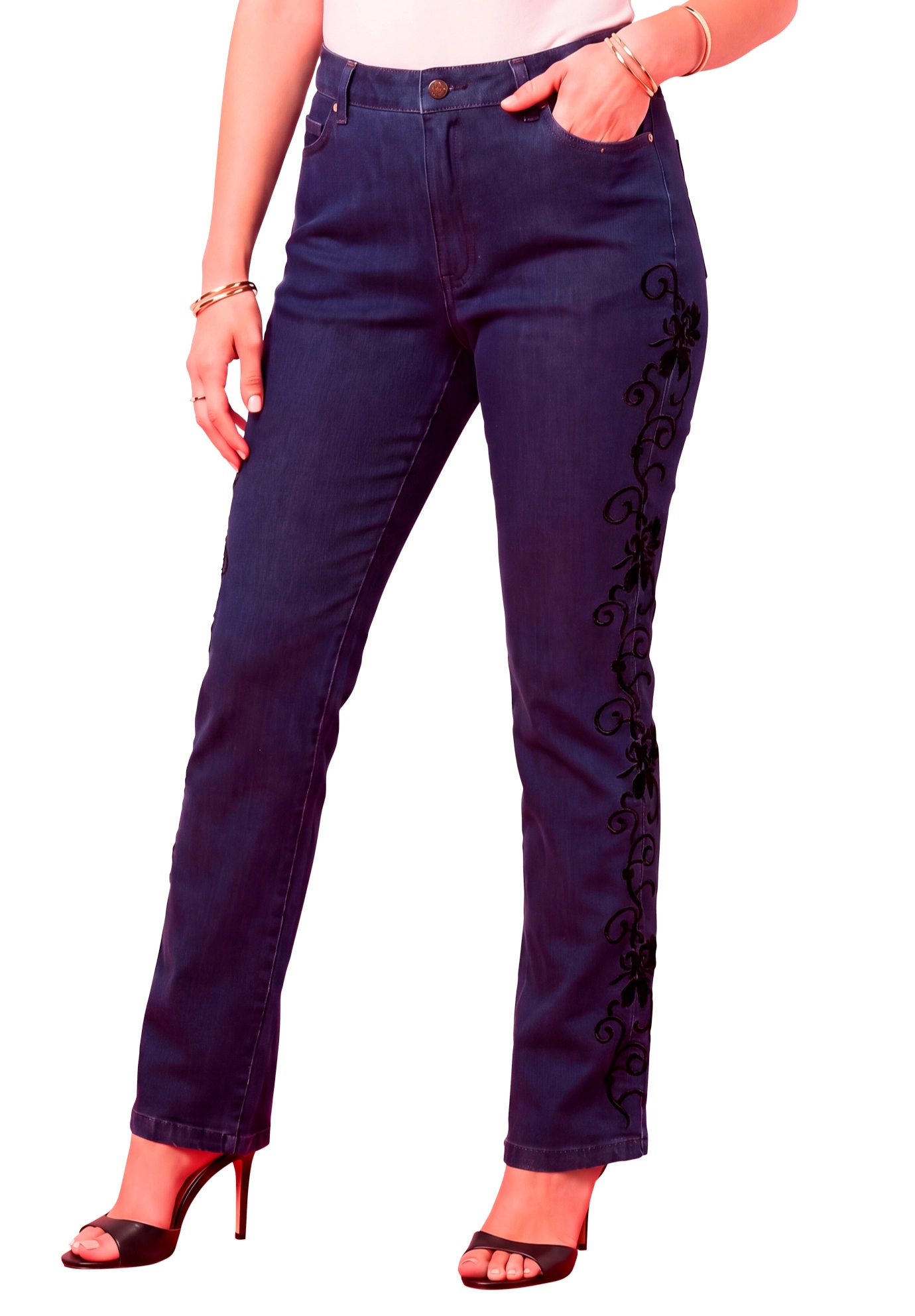 Roaman's Women's Plus Whitney Jean with Invisible Stretch