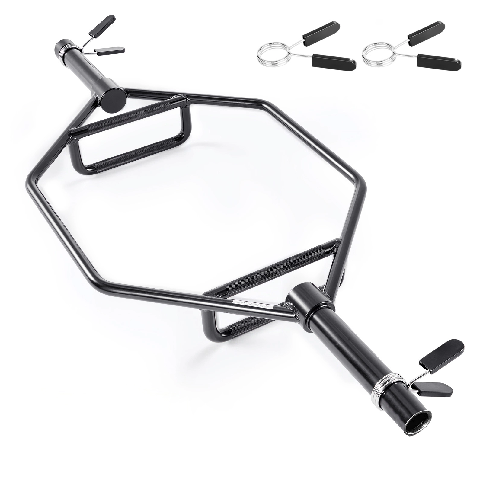 HONGGE 2-Inch Hex Trap Bar, 800 lbs Capacity Chrome-Plated Black Shrug Bar for Squats & Deadlifts