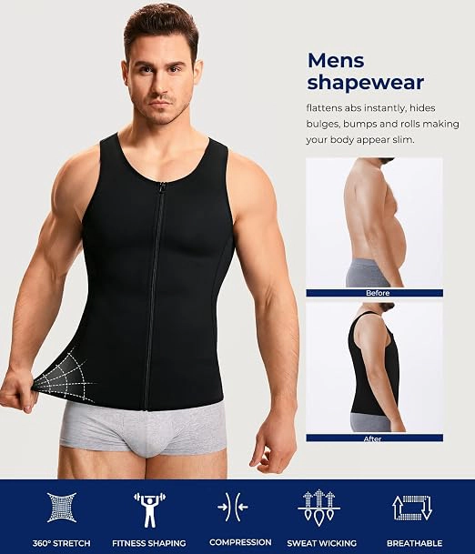Nebility Mens Compression Tank Top Body Shaper