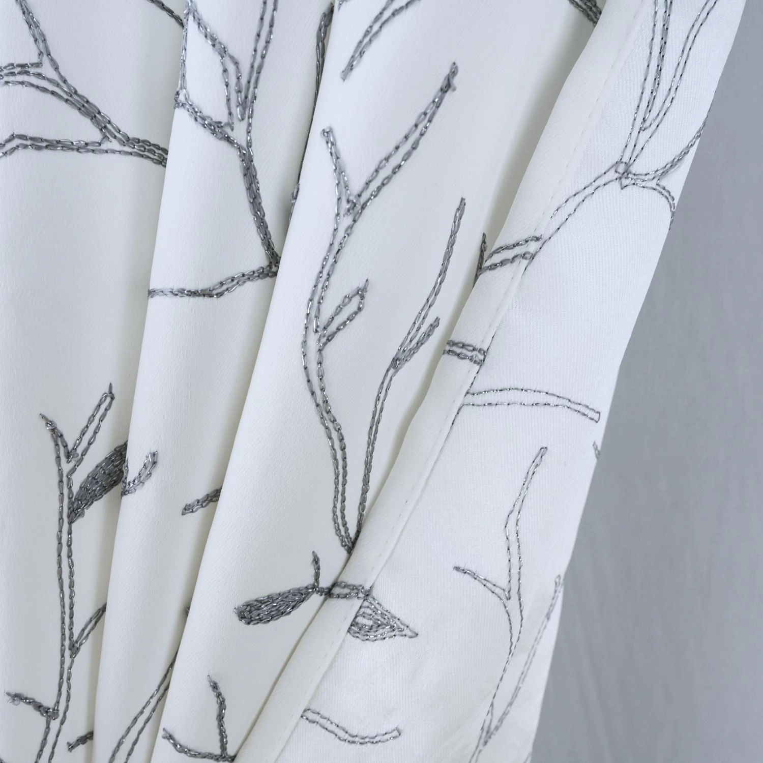 RT Designer Collection Luciana Embroidered Blackout Luxurious Decorative Grommet Curtain Panel 54" x 84" White