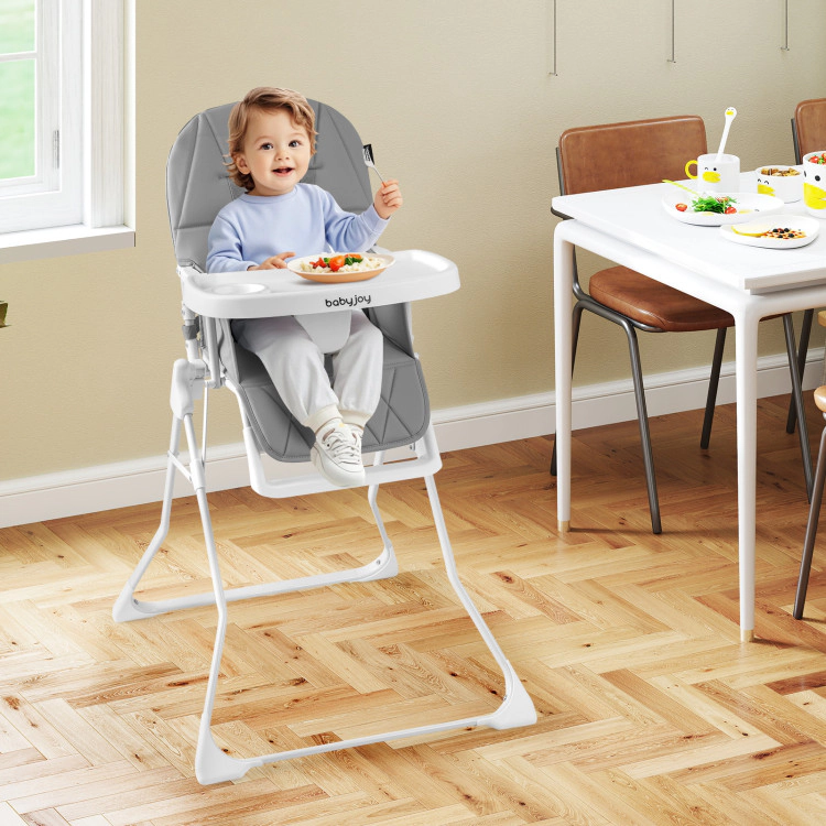 Hivvago Easy Clean Compact Highchair with Removable Adjustable Tray and PU Seat Cushion