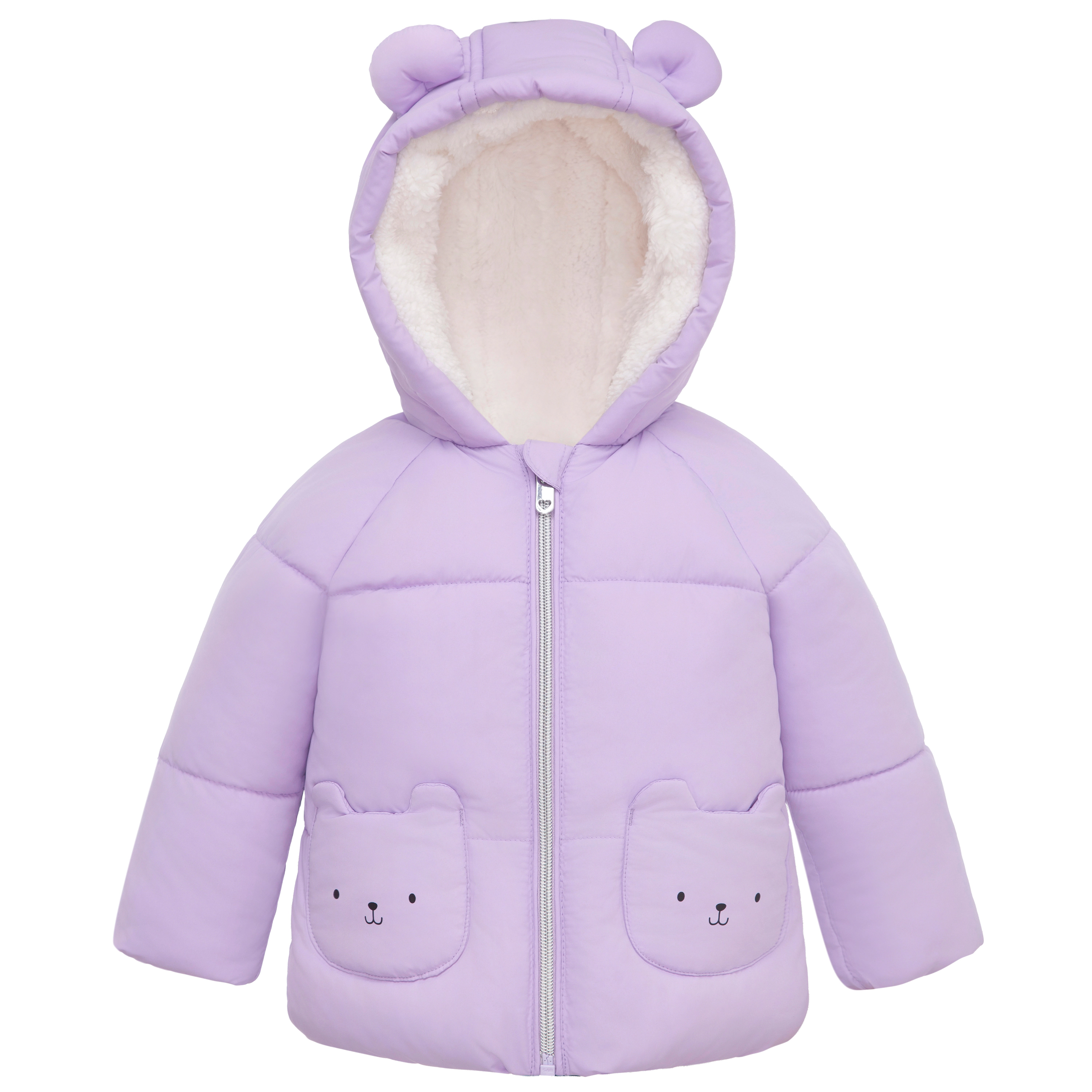 Rokka&Rolla Baby Girls' Borg-Lined Bear Ears Puffer Jacket