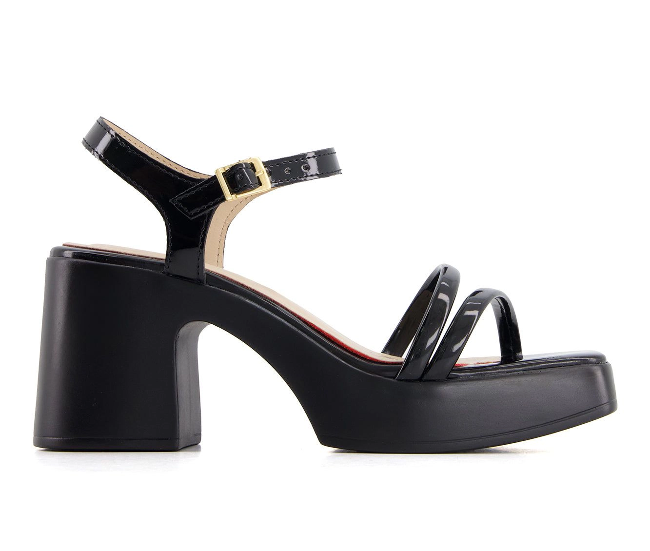 Andrea Womens Ankle Strap Medium Platform Heeled Sandals