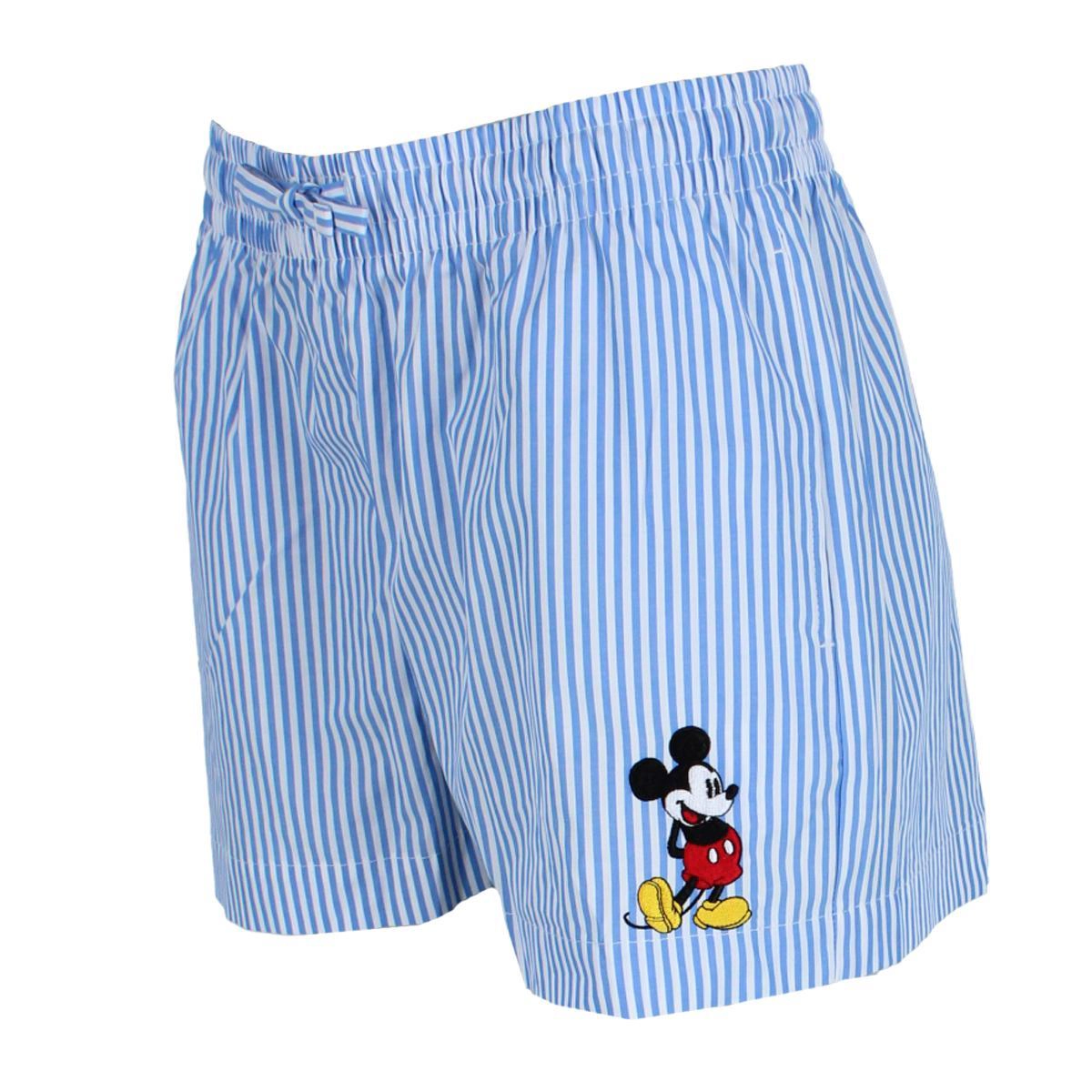 Jerry Leigh Women's Elevated Mickey Mouse Embroidered Striped Short