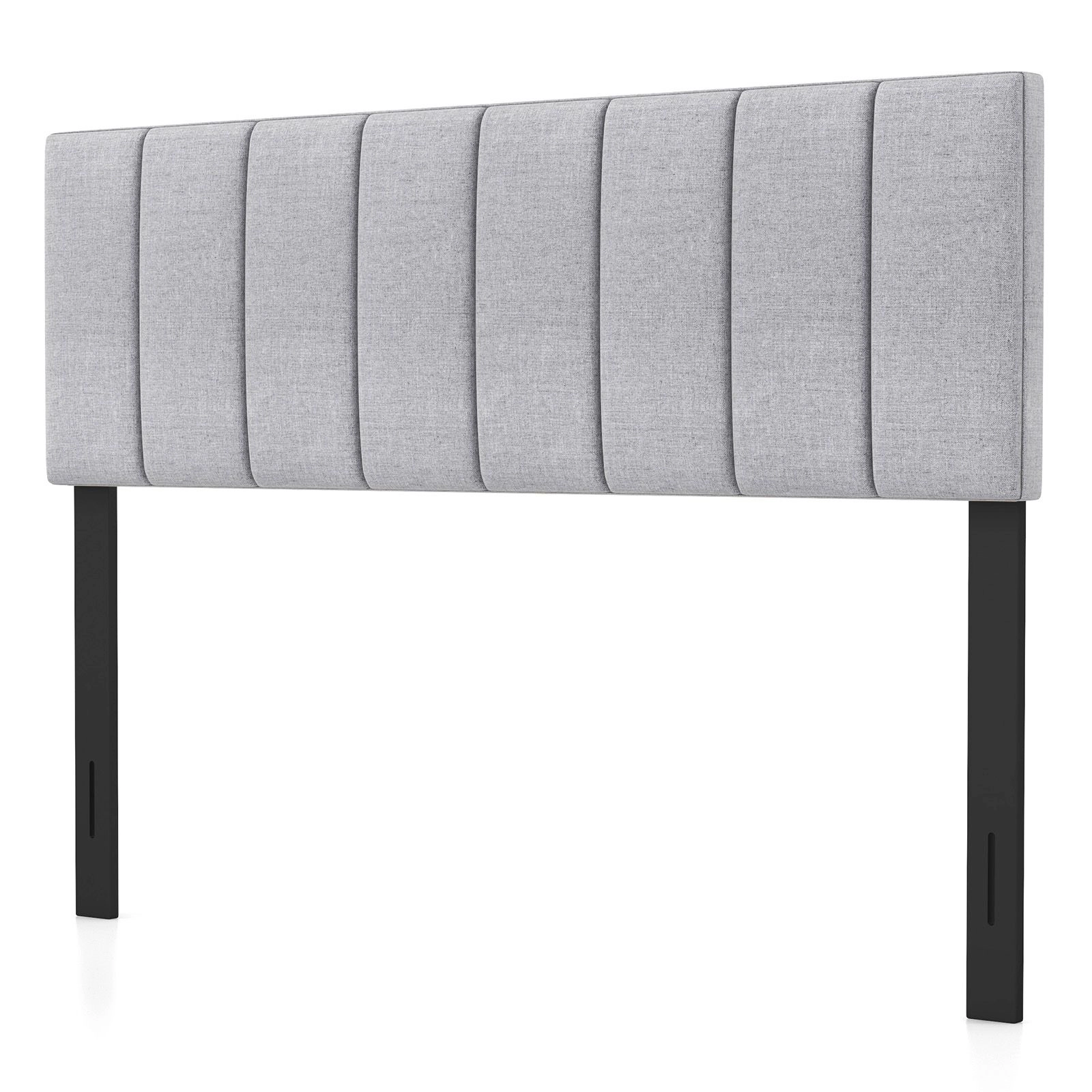 SlickBlue Modern Vertical Channel Bed Headboard with Wood Legs