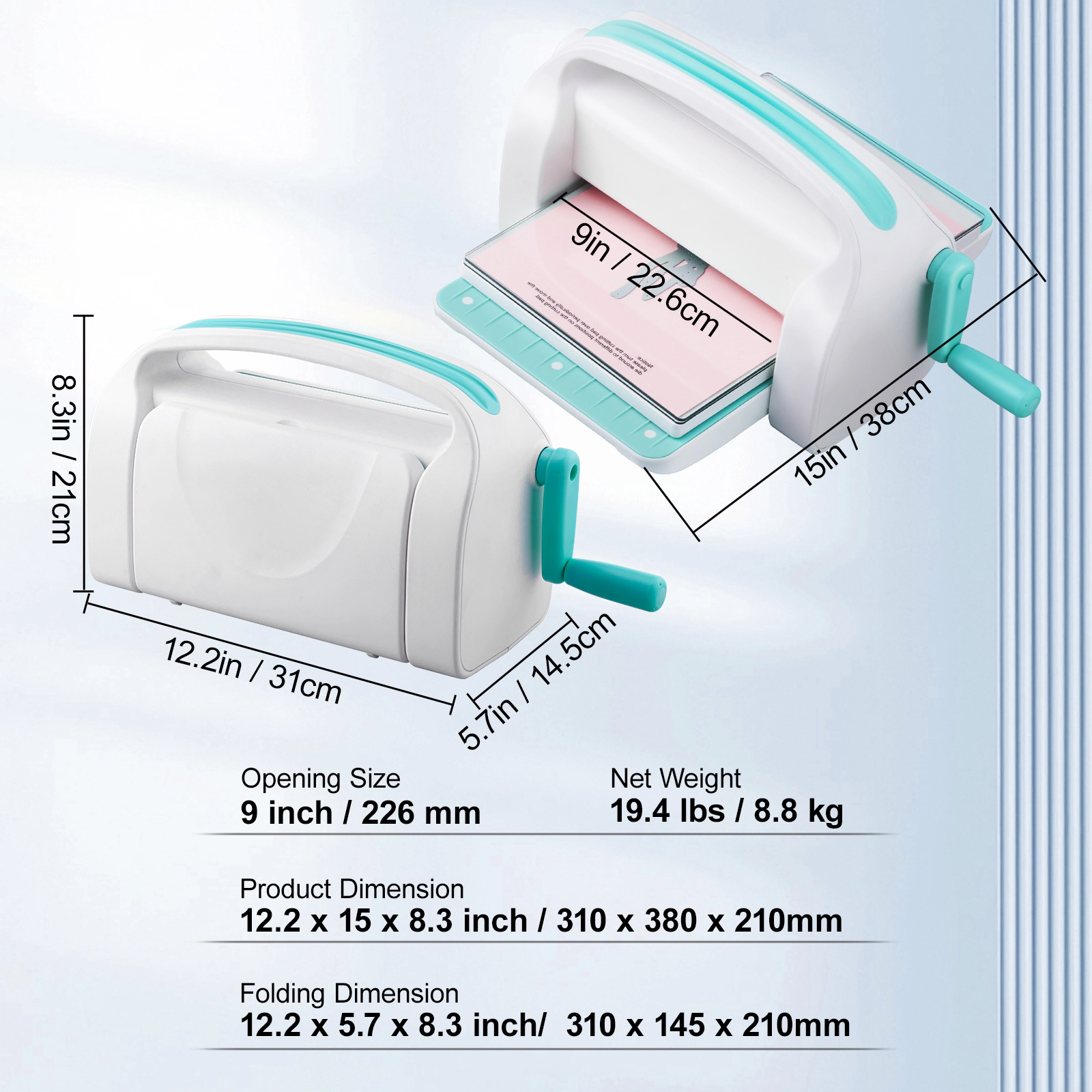 HONGGE Manual Die Cutting & Embossing Machine Portable Cut Machines Opening Scrapbooking Machine Full Kit Included For
