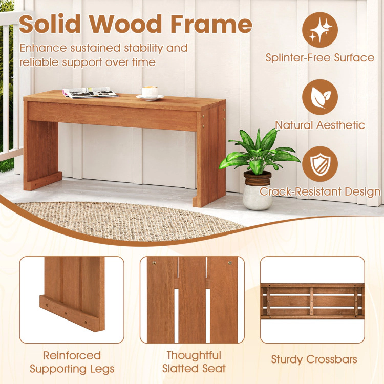 Hivvago 2-Person Outdoor Garden Bench With Solid Wooden Frame For Backyard