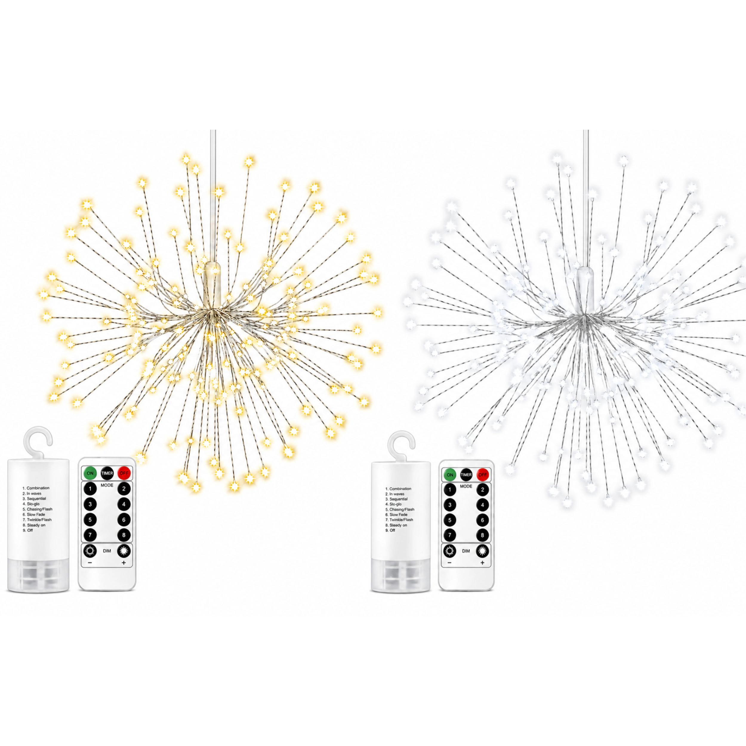 Home Collection 120 LED Hanging Firework Fairy String Lights with Remote