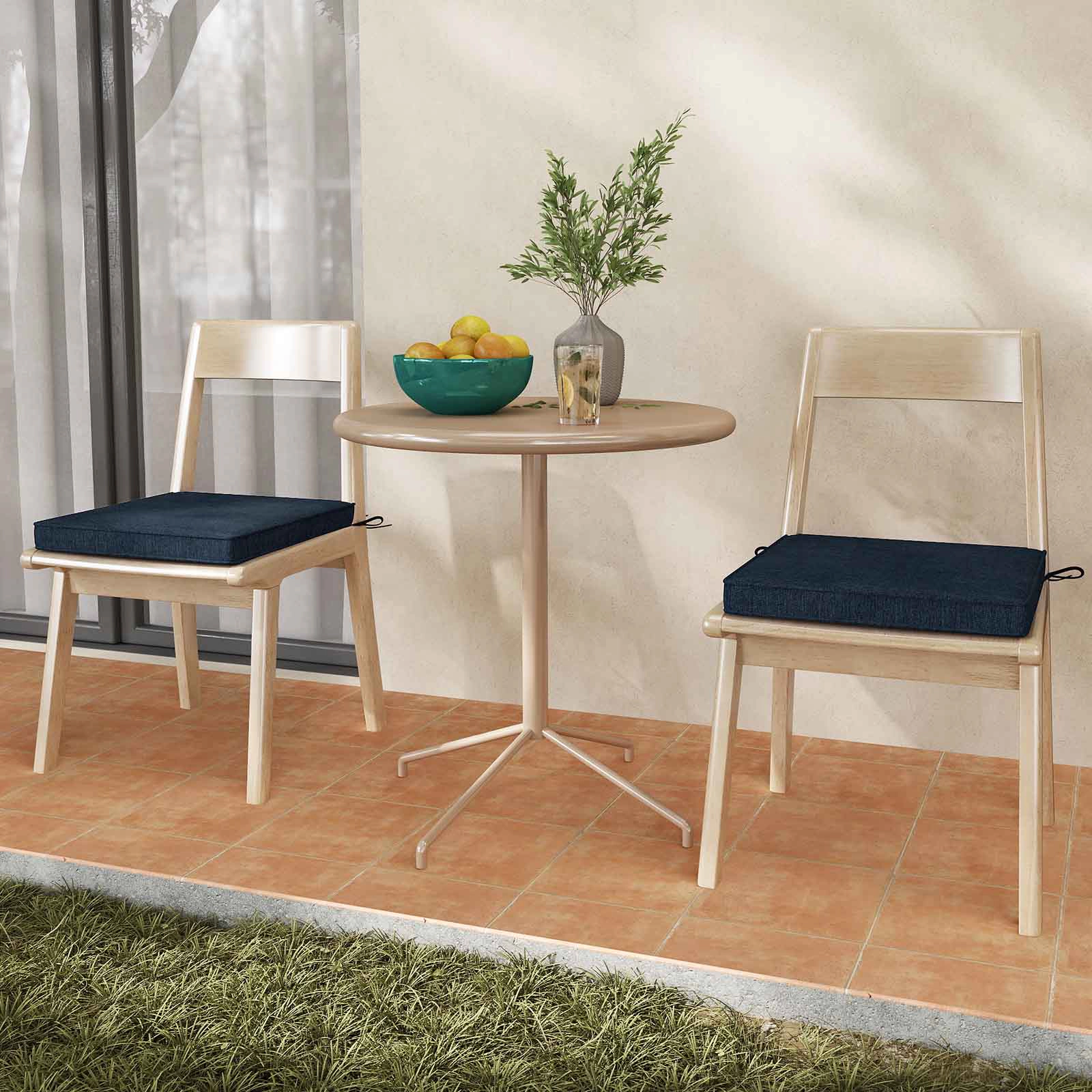 LJG Outdoor Chair Cushion Set of 2 Waterproof Fade-Resistant Olefin Seat Cushions
