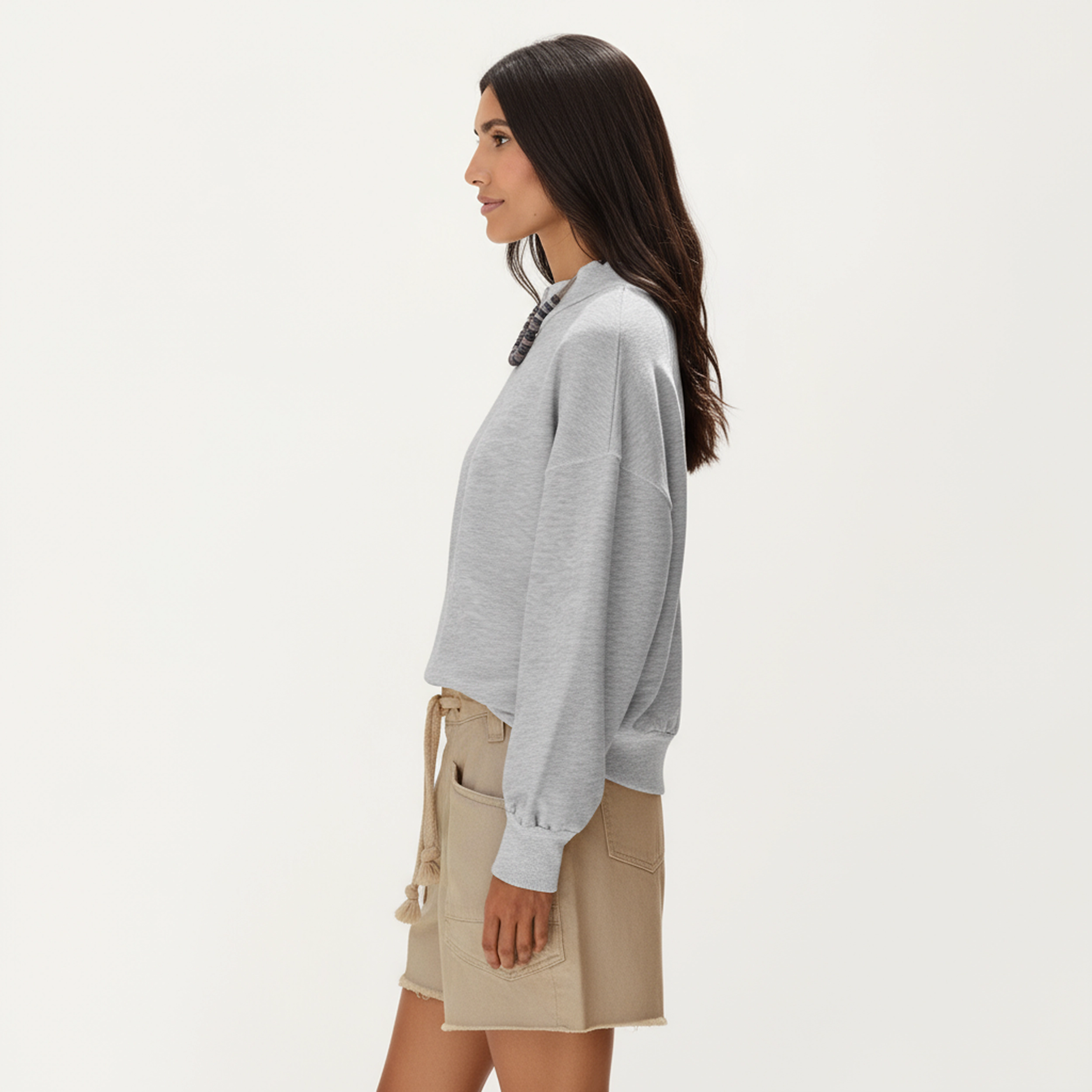 Anna-Kaci Women's Crew Neck Ribbed Cuff Relaxed Fit Long Sleeve Pullover Top
