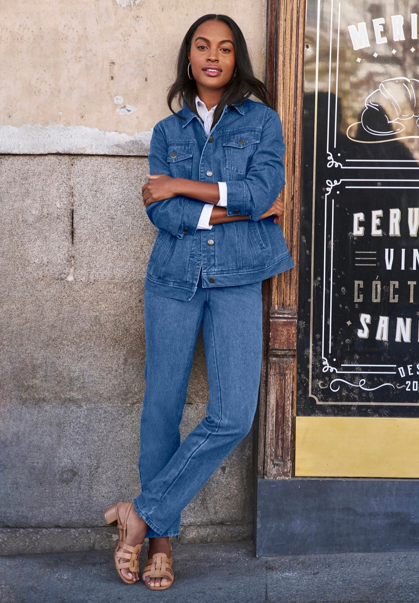 Jessica London Women's Plus Classic Cotton Denim Straight-Leg Jean
