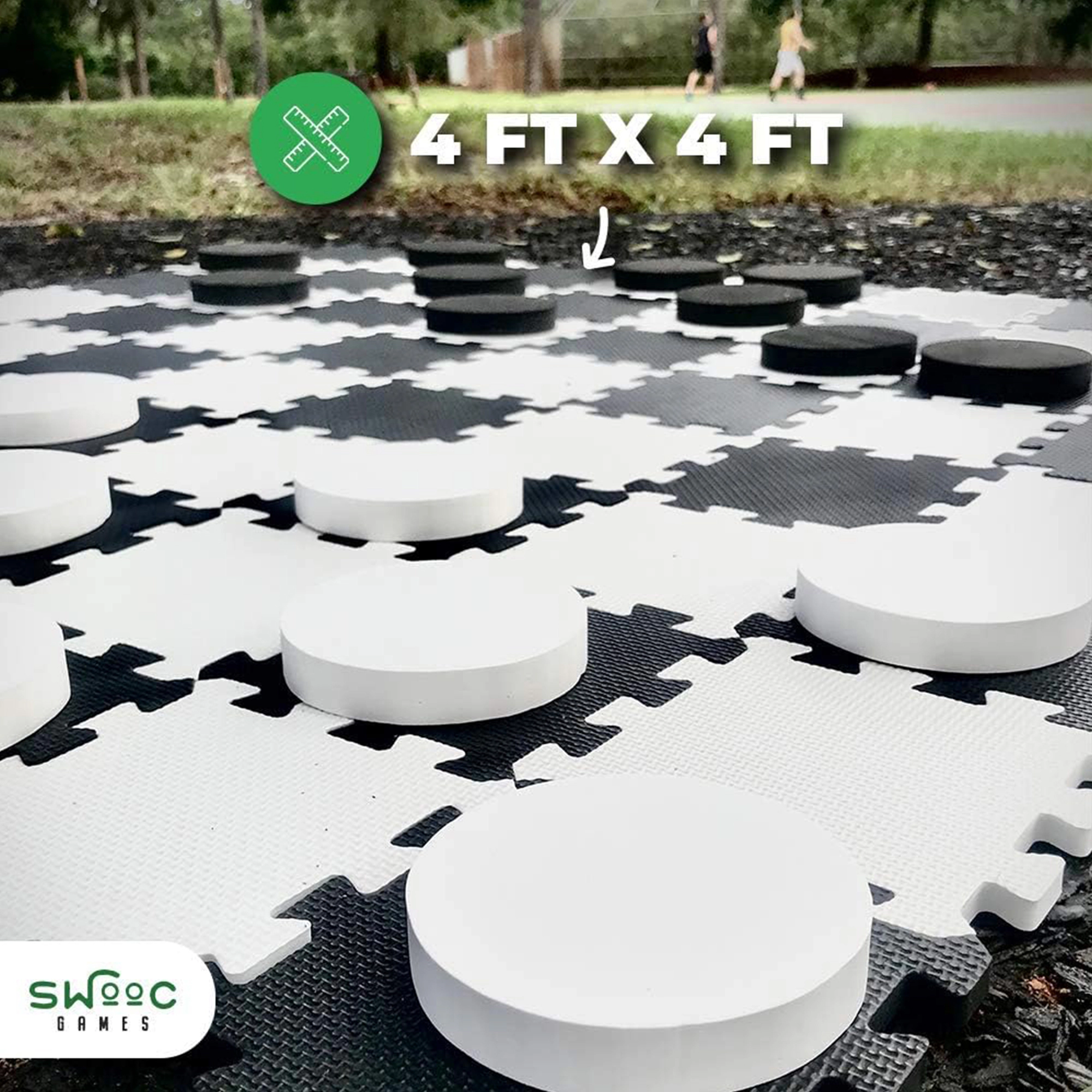 Swooc Games | 2-in-1 Premium Giant Checkers & Tic Tac Toe Game