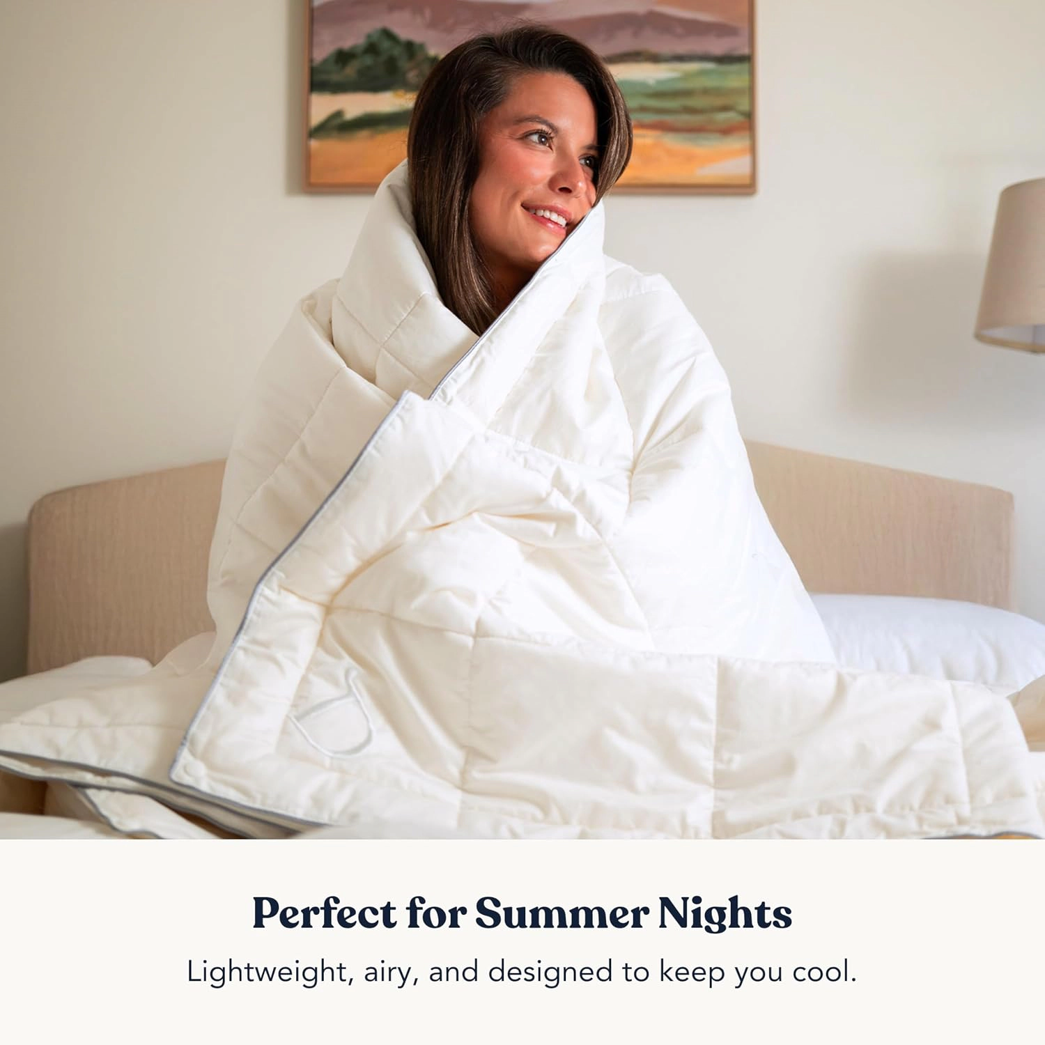Delara Organic Cotton Air Duvet Insert 300 GSM GOTS & OEKO-TEX Certified 400TC Sateen for Cool Summer Sleep
