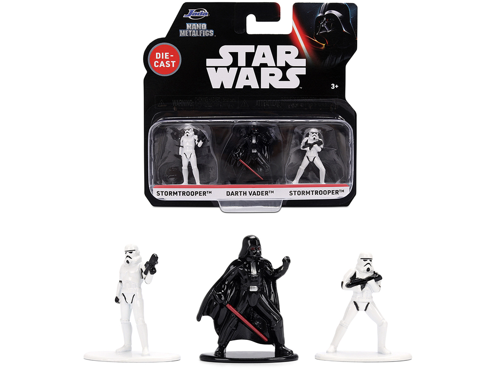 Jada Set of Diecast Figures "Star Wars" Movie Franchise "Nano Metalfigs" Series Diecast Models by Jada