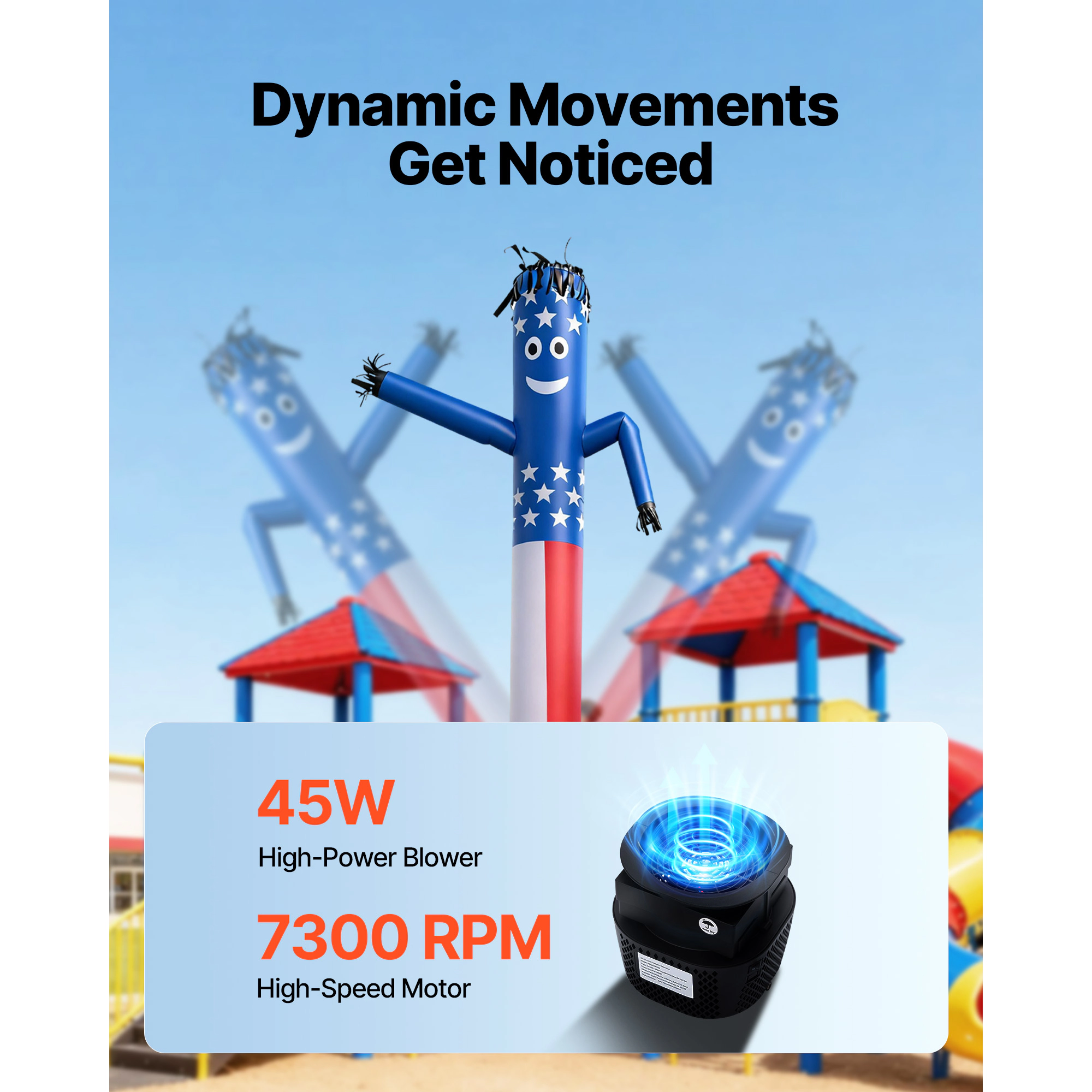 HONGGE Inflatable Tube Man with Blower Wacky Waving Wind Flying Dancing Guy IPX3 Waterproof