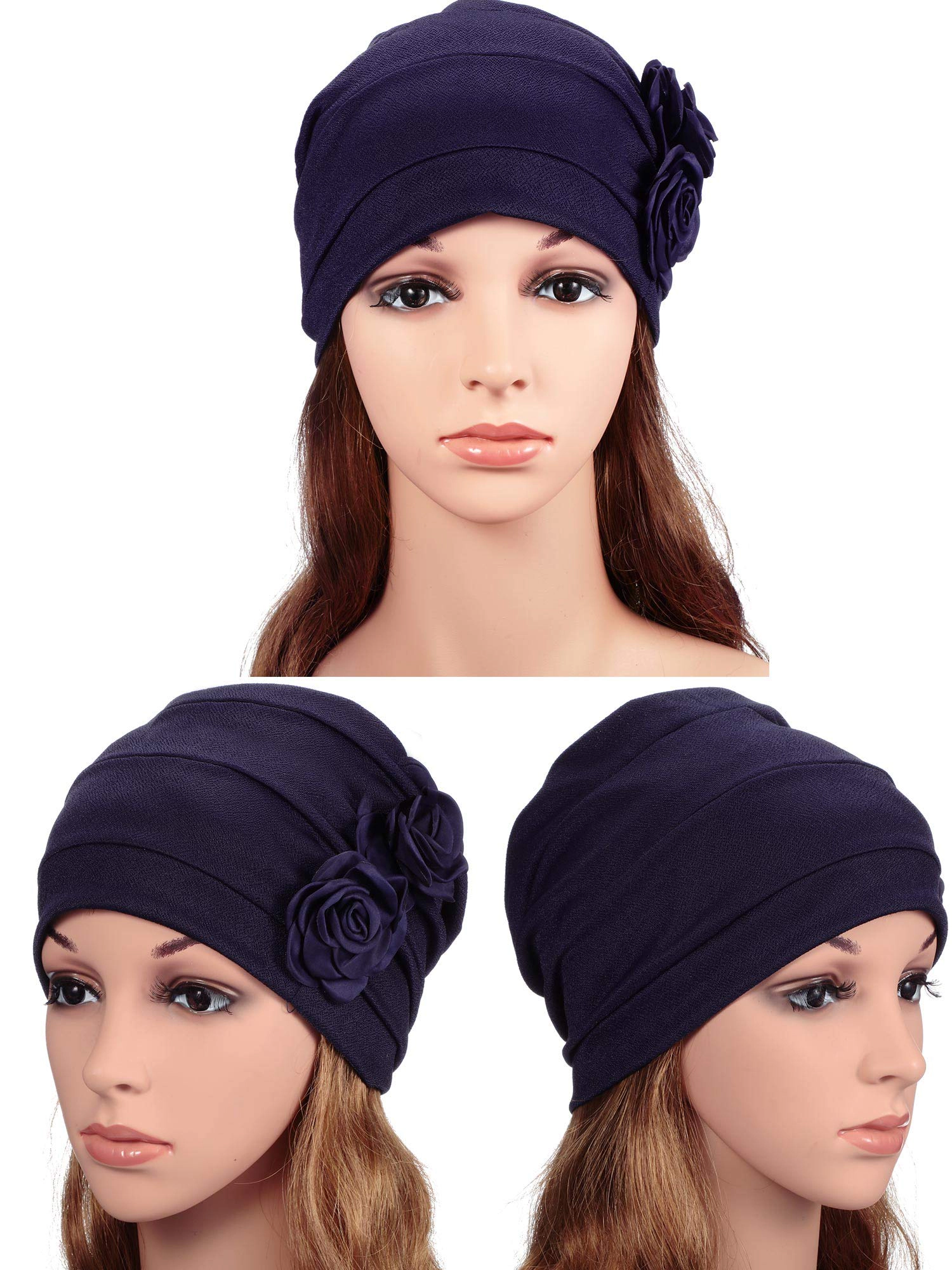 PIGFDK 6 Pack Head Wraps Turbans For Women Flower