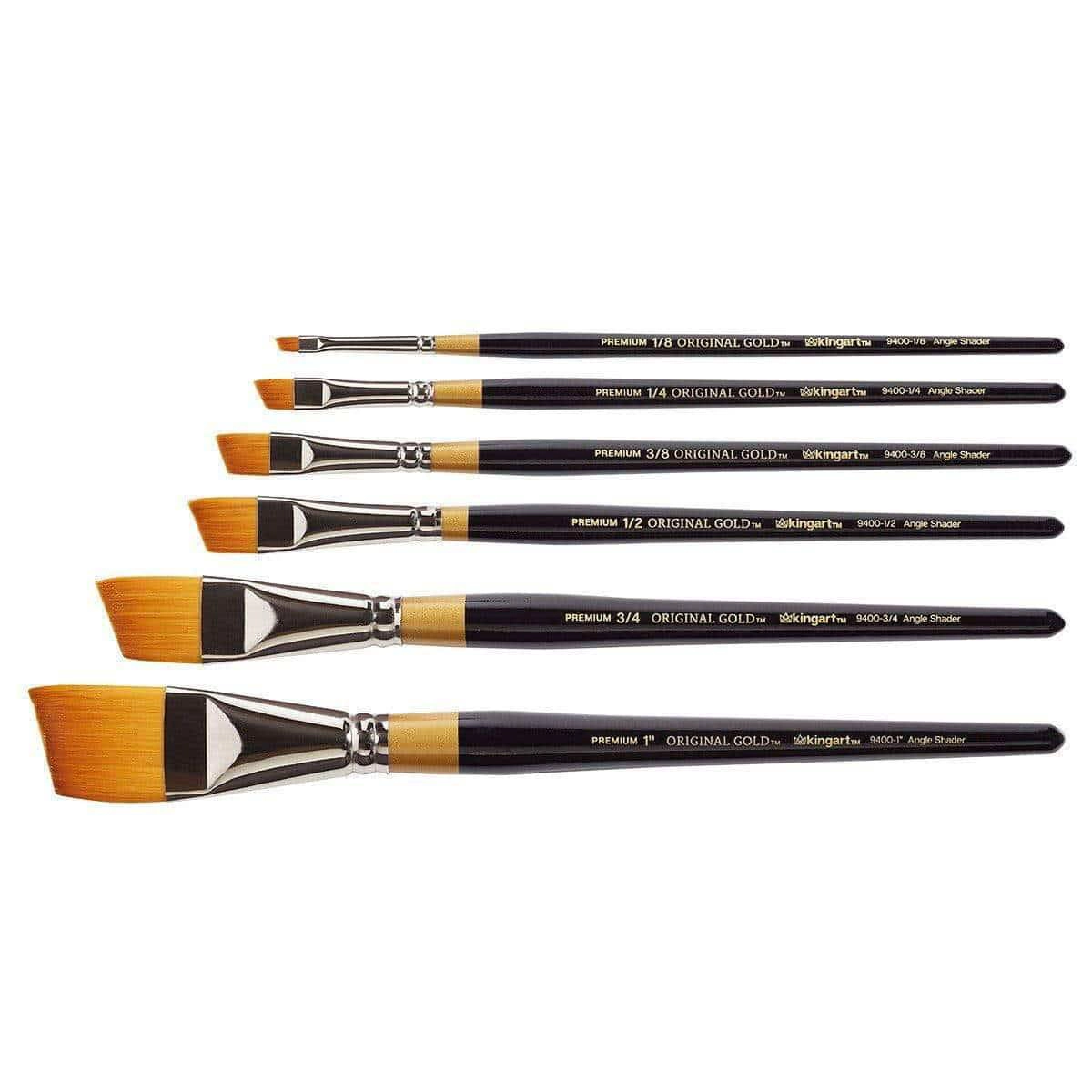 KINGART Original Gold 9400 Angular Shader Brush Set - 6 pc