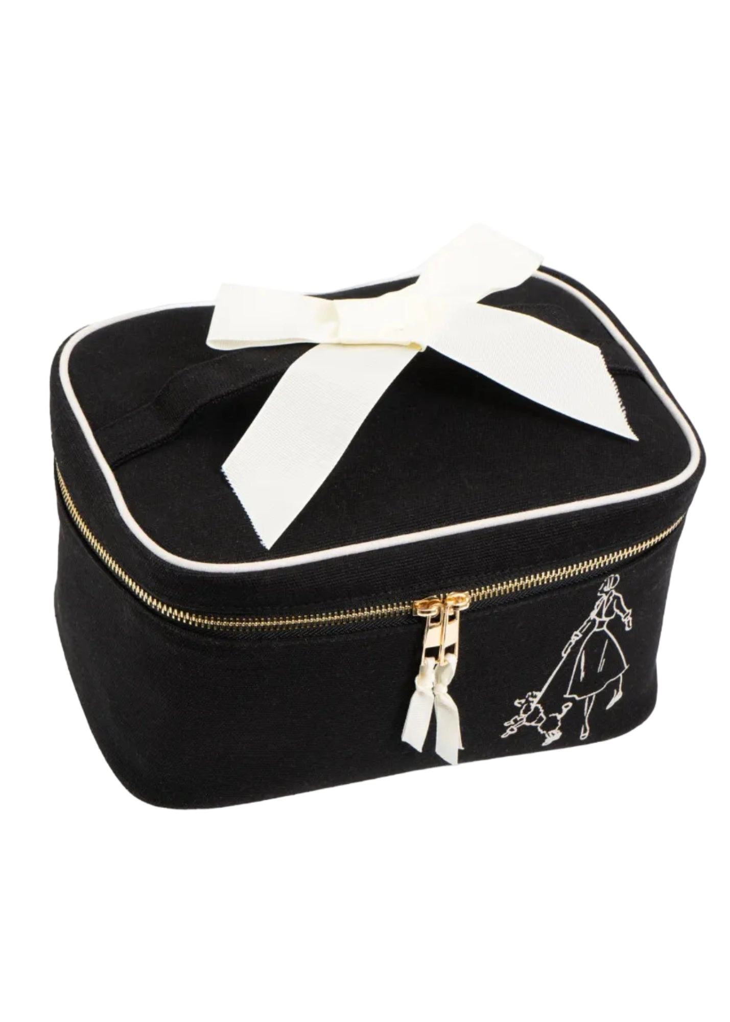 La L'Amour 16 oz Cotton Canvas Top-Handle Makeup Train Case