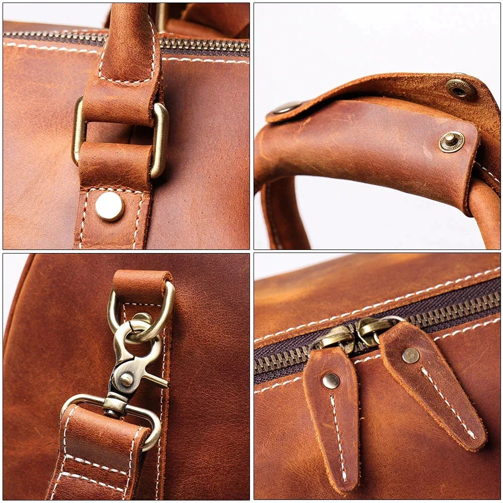 Steel Horse Leather Unisex The Brandt Weekender | Small Leather Duffle Bag