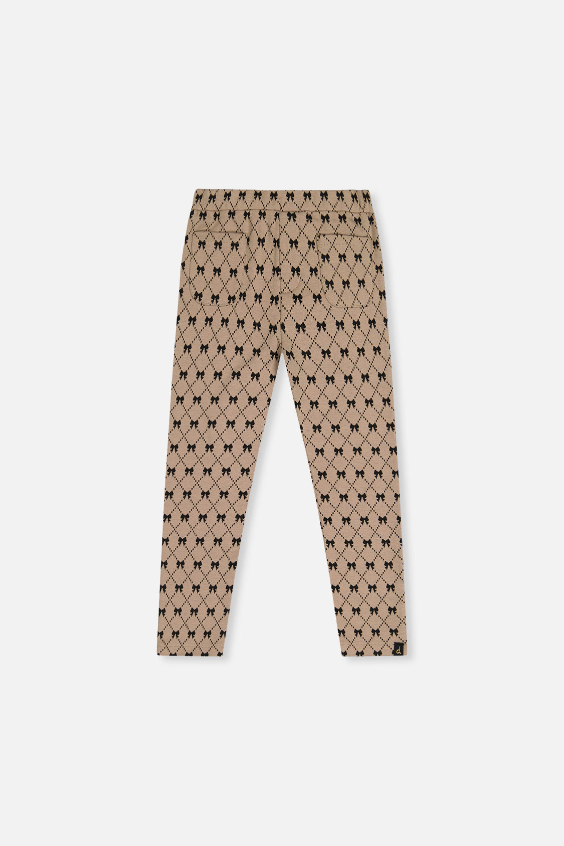 Deux par Deux Girls Jacquard Knit Elastic Waist Bow Tie Print Treggings