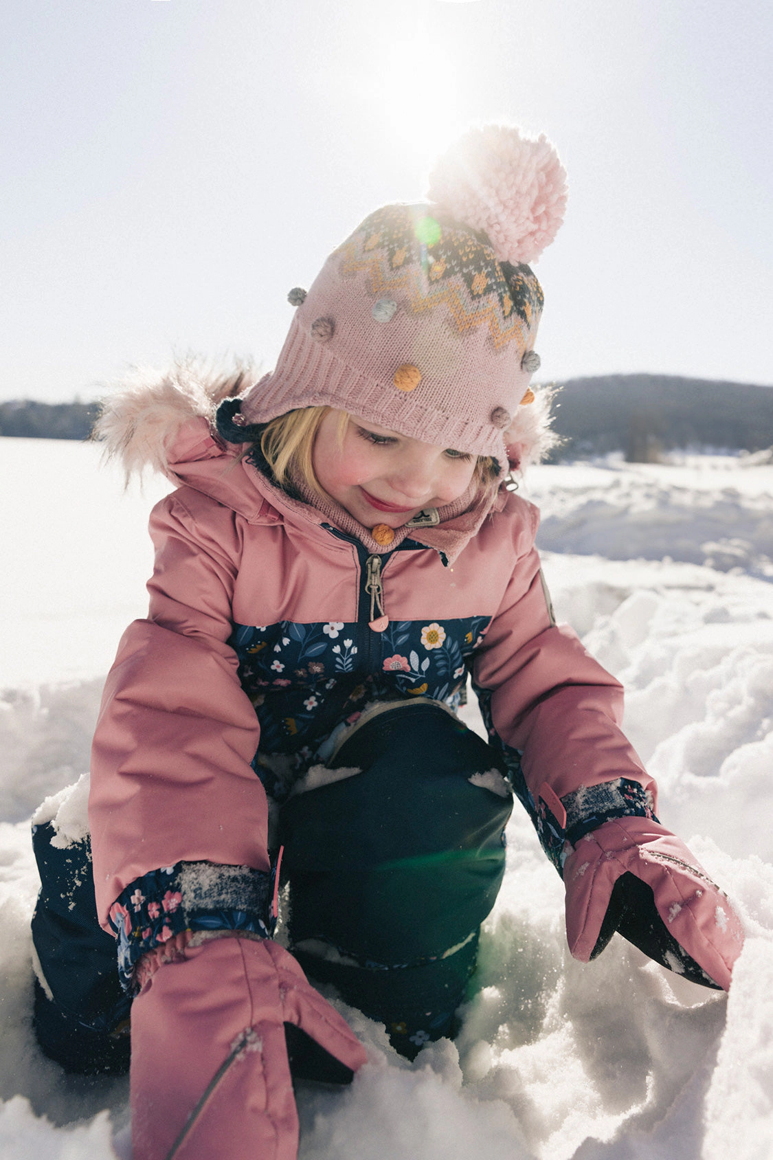 Deux par Girls Unicorn Print One Piece Discover Snowsuit with Detachable Hood