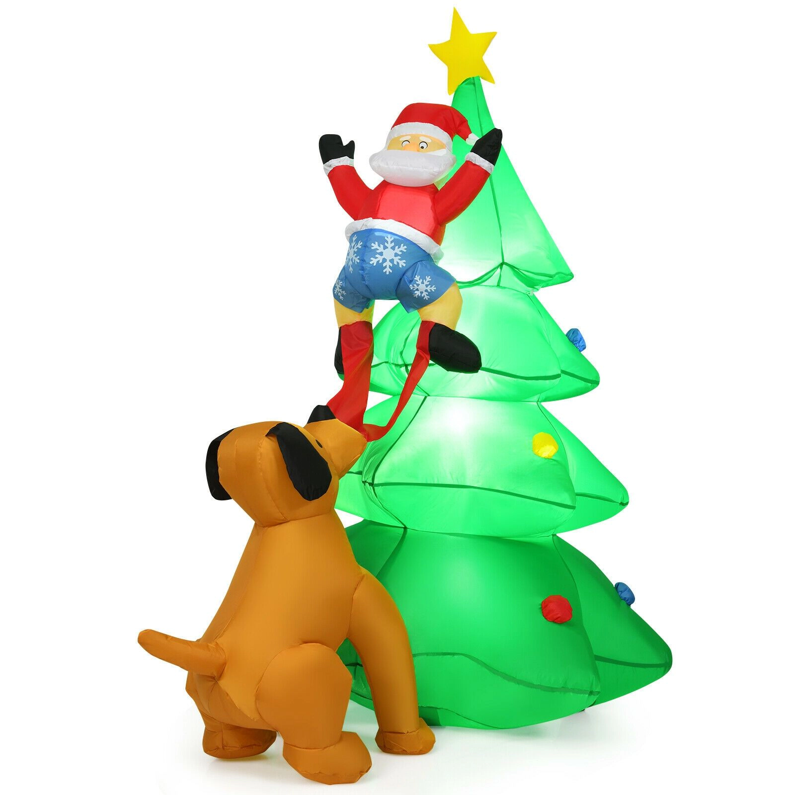 SlickBlue Unisex 6.5 Feet Lighted Inflatable Christmas Tree Decor