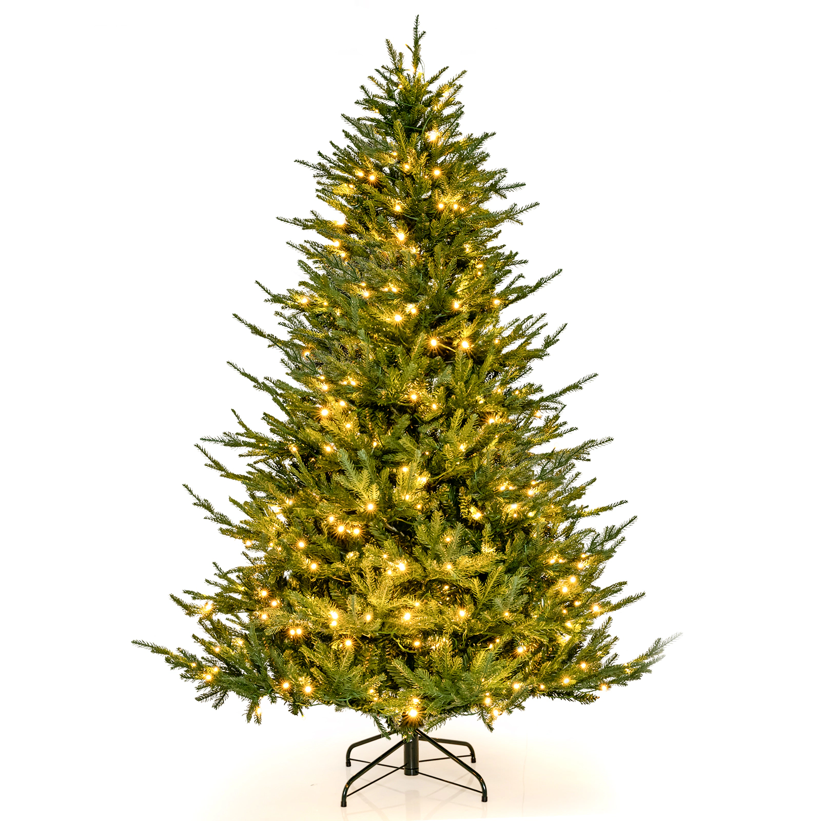 LJG Pre-lit Christmas Tree with 280 Warm White LED Lights and 8 Lighting Modes