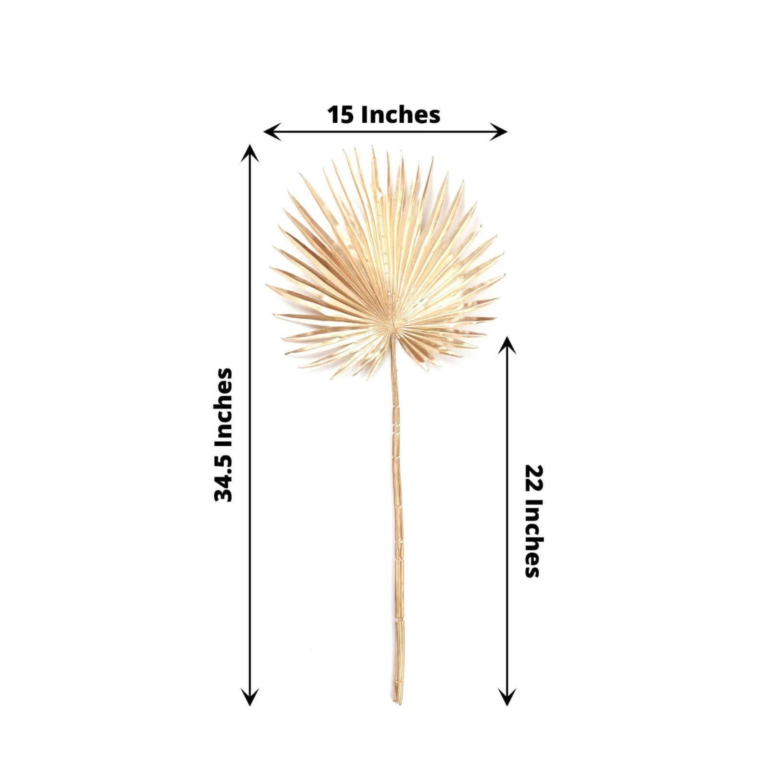 Home Collection Set of 2 35-Inch Metallic Palm Leaf Stems
