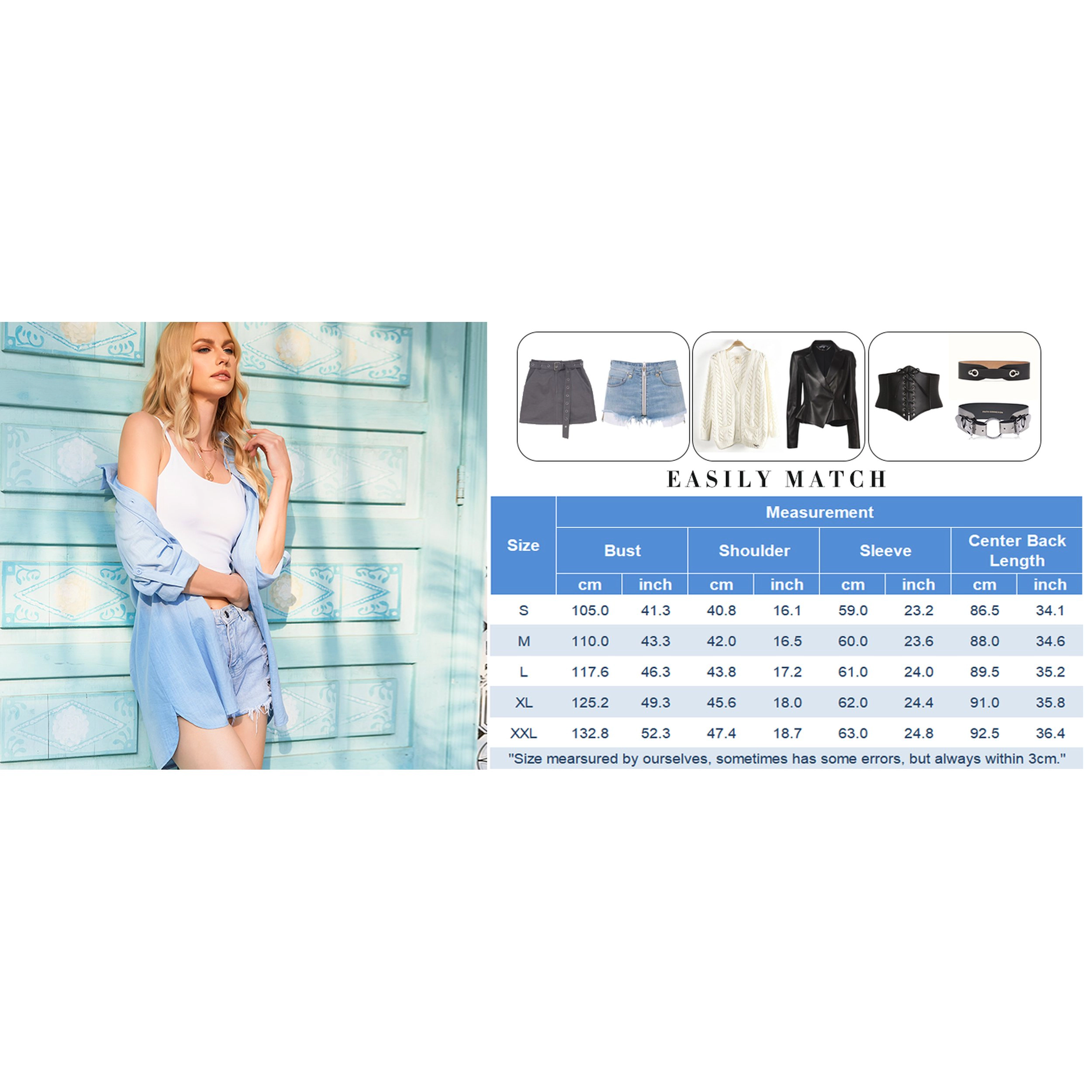 Zeagoo Women's Collared Three Quarter Sleeve Shirt Dress