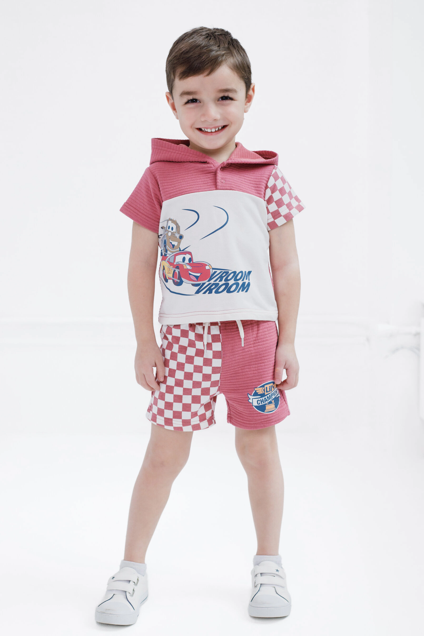 Disney Boys' French Terry Hooded Tee and Shorts Set