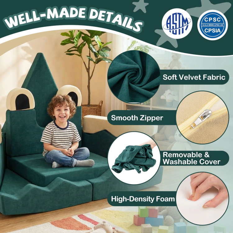 Hivvago 17 Pieces Modular Kids Play Couch For Inspiring Creativity