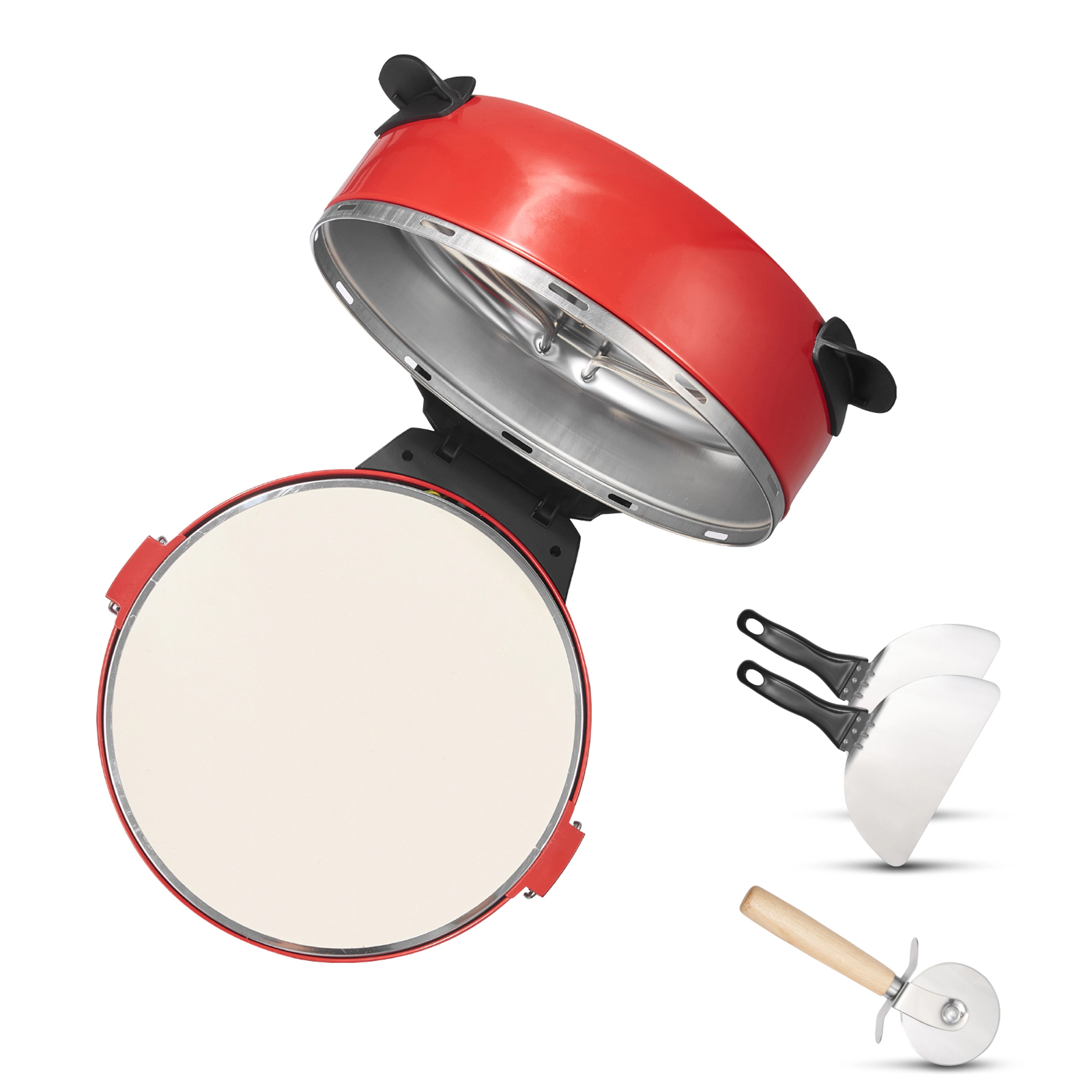 HONGGE Pizza Oven, Electric Maker, Pizzas Cooker with Cordierite Stone, 5-Mode Temperature Control