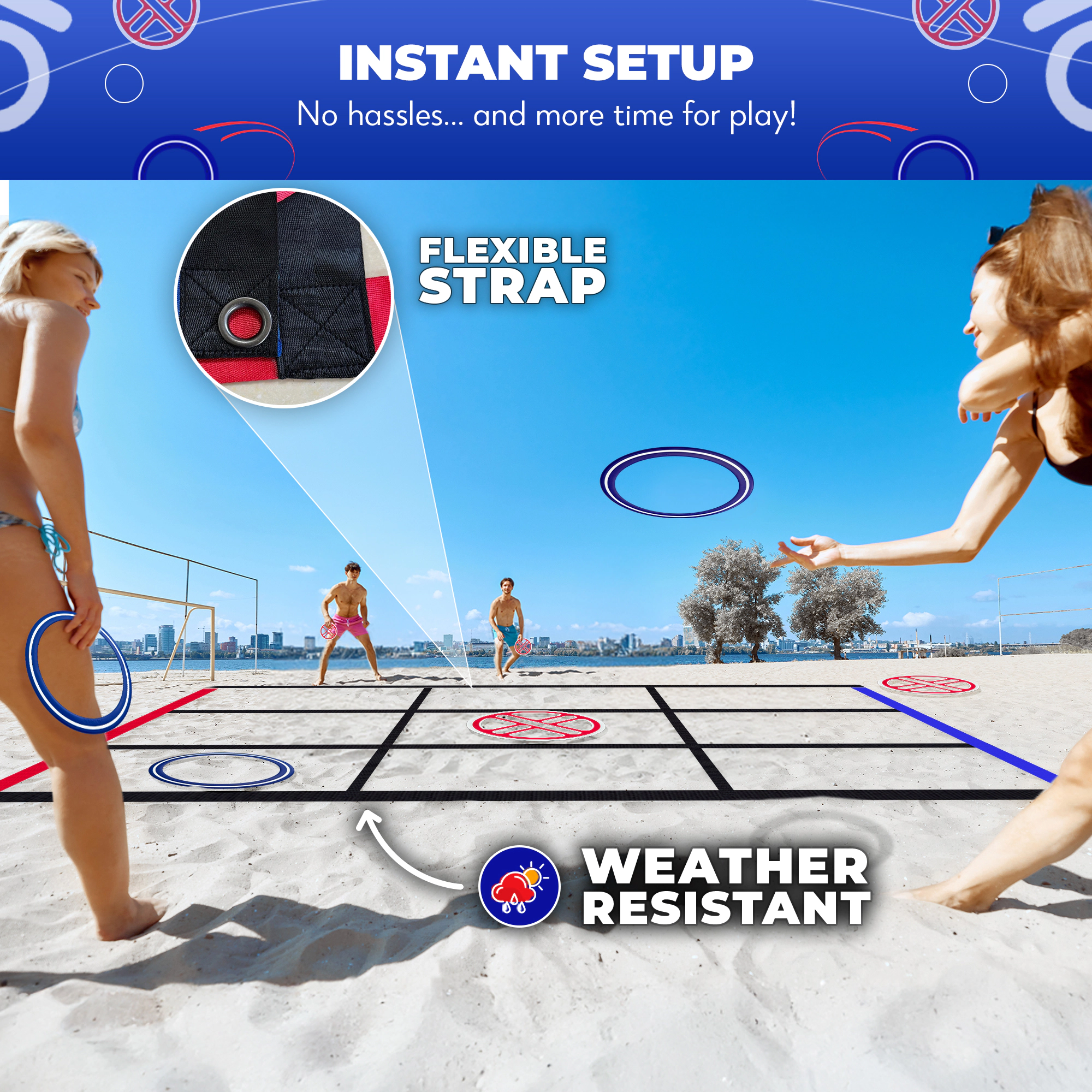Swooc Games | Fling Tac Toe™ (9ft x 9ft) Giant Tic Tac Toe Game