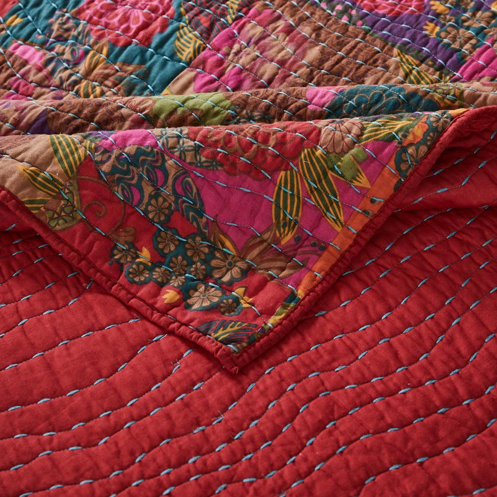 Greenland Home Fashion Jewel Quilt And Pillow Sham Set 3 Piece