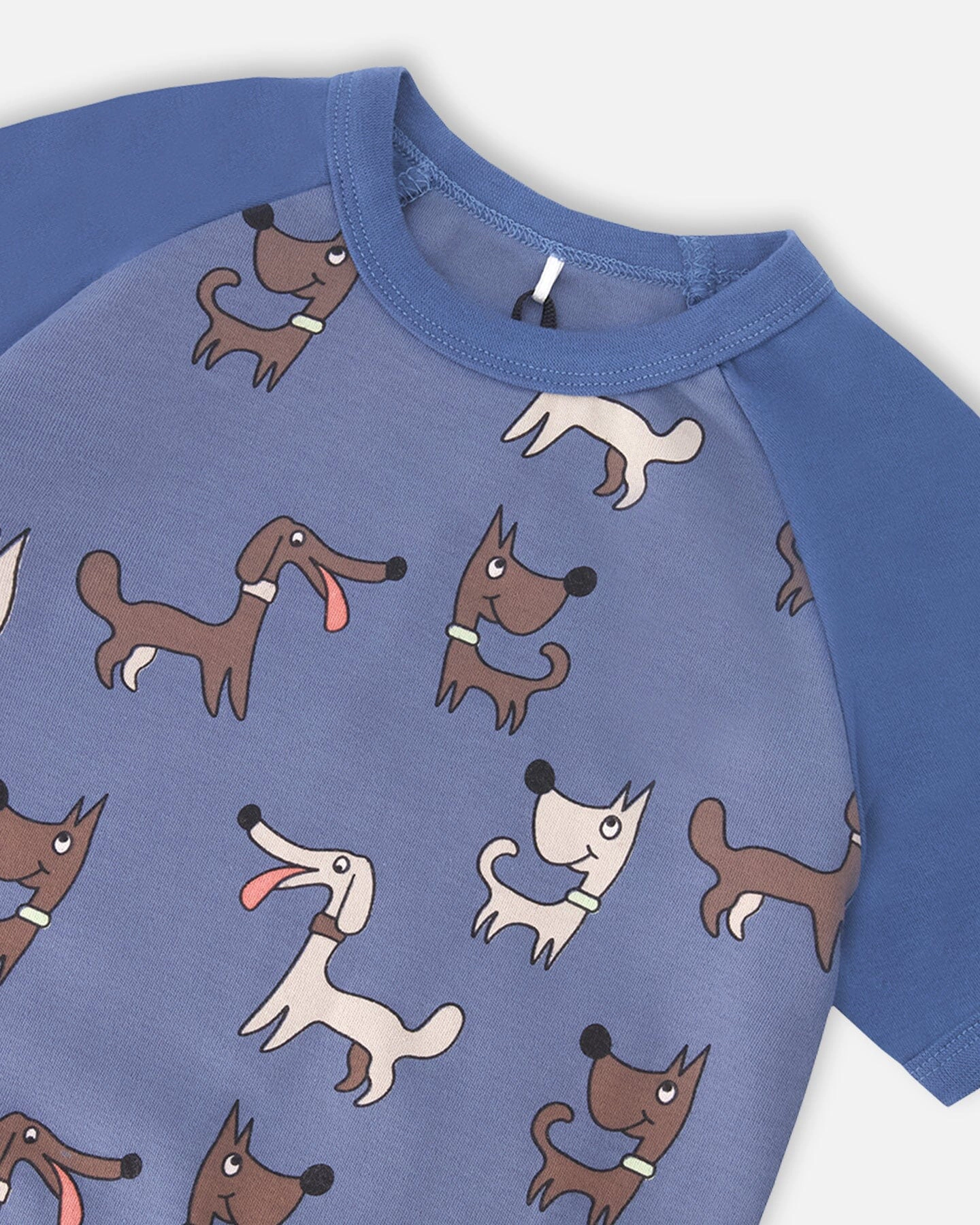 Deux par Boys Organic Cotton Two-Piece Pyjama Set Blue Dog Print