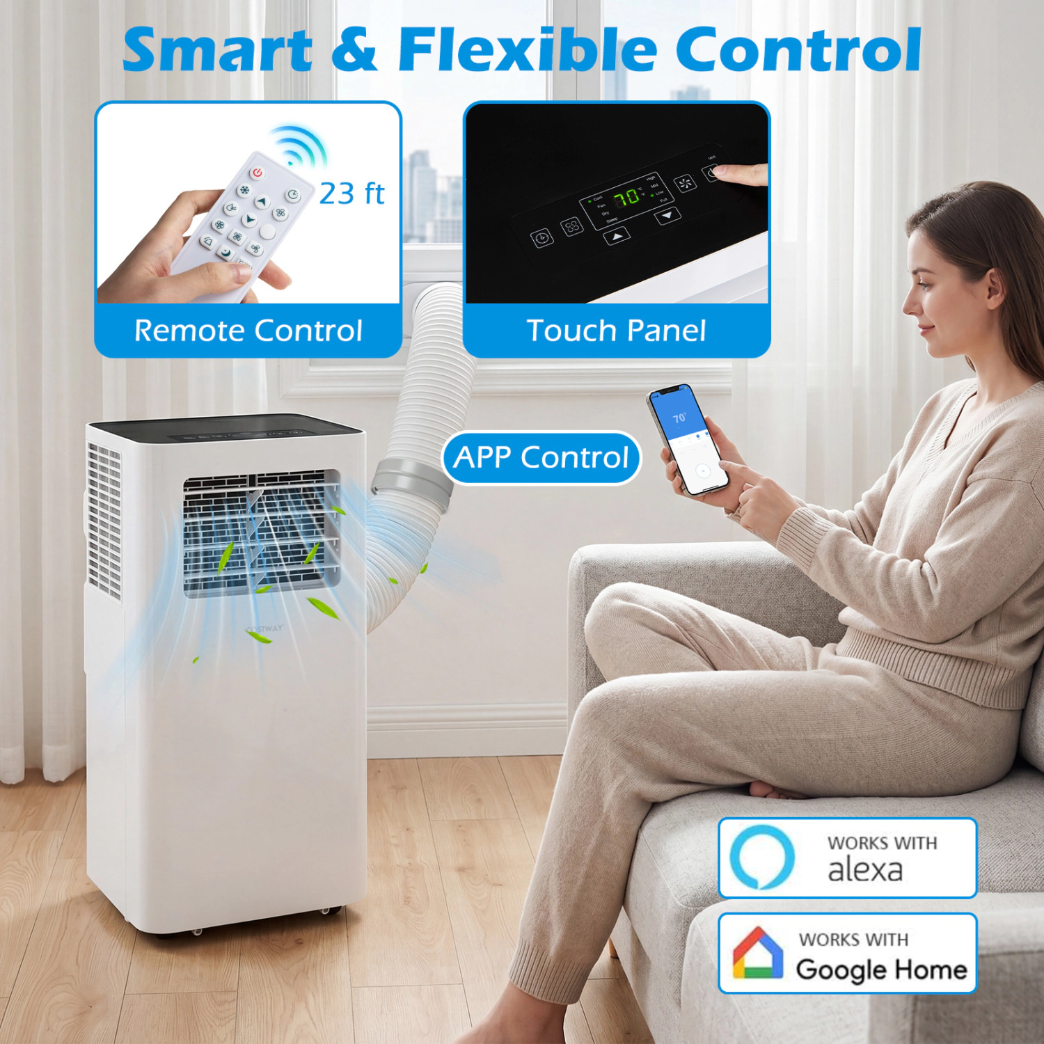 SlickBlue Unisex Portable 14000 BTU Smart Air Conditioner