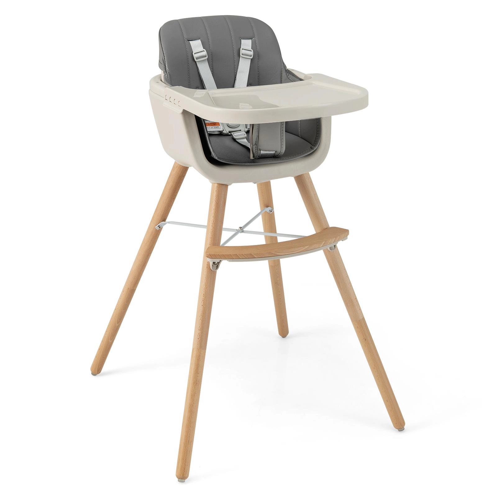 SUGIFT 3-in-1 Convertible High Chair Cushion 35-lb Capacity Ages 6 Months-3 Years 20.5-in High Chair 17.5-in Short